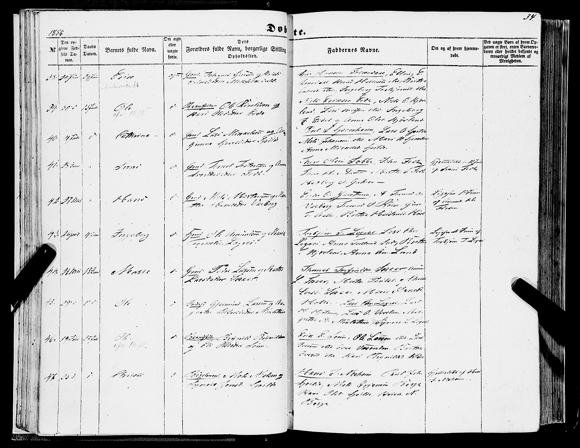 Ulvik sokneprestembete, AV/SAB-A-78801/H/Haa: Ministerialbok nr. A 13, 1853-1863, s. 34