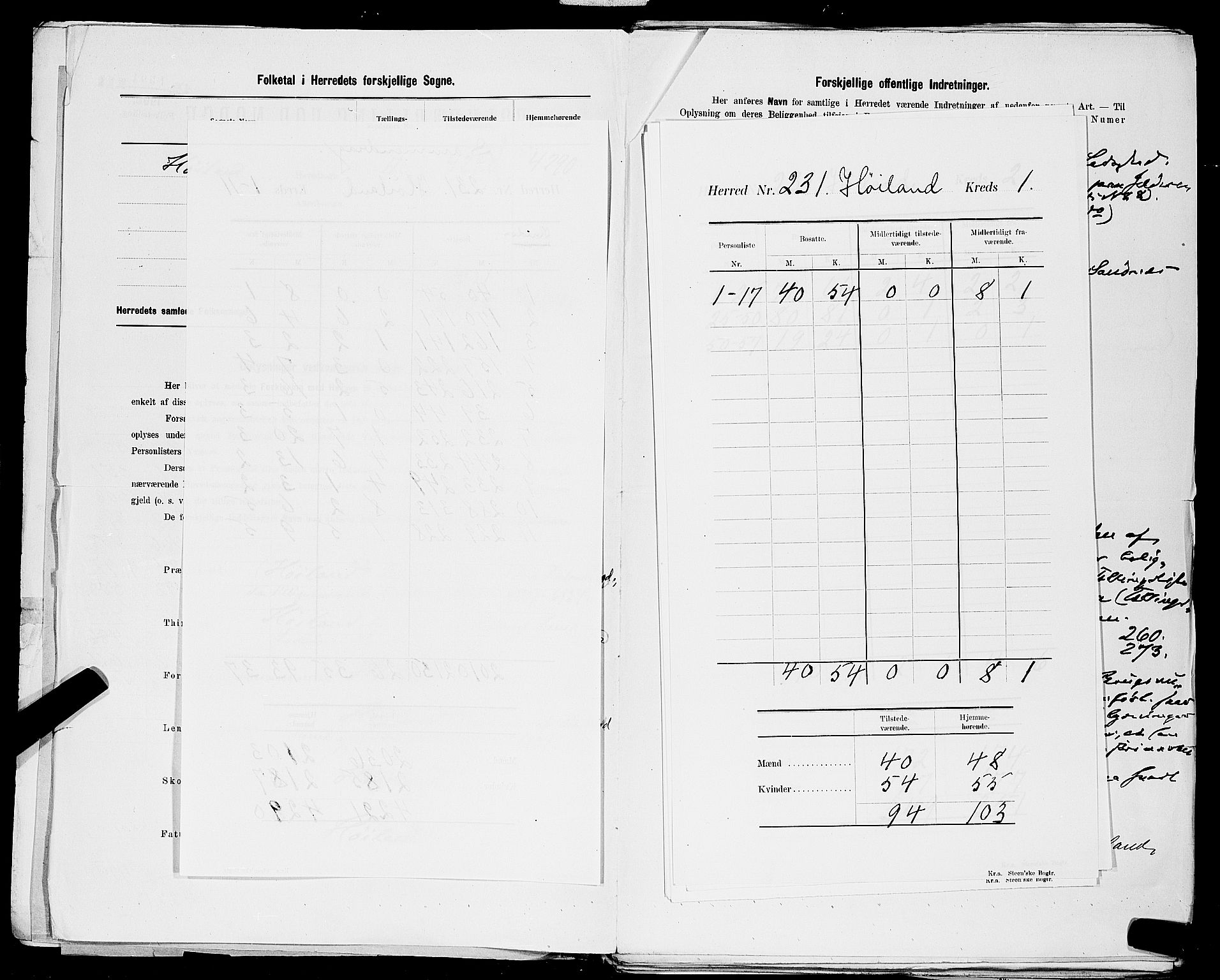 SAST, Folketelling 1900 for 1123 Høyland herred, 1900, s. 4