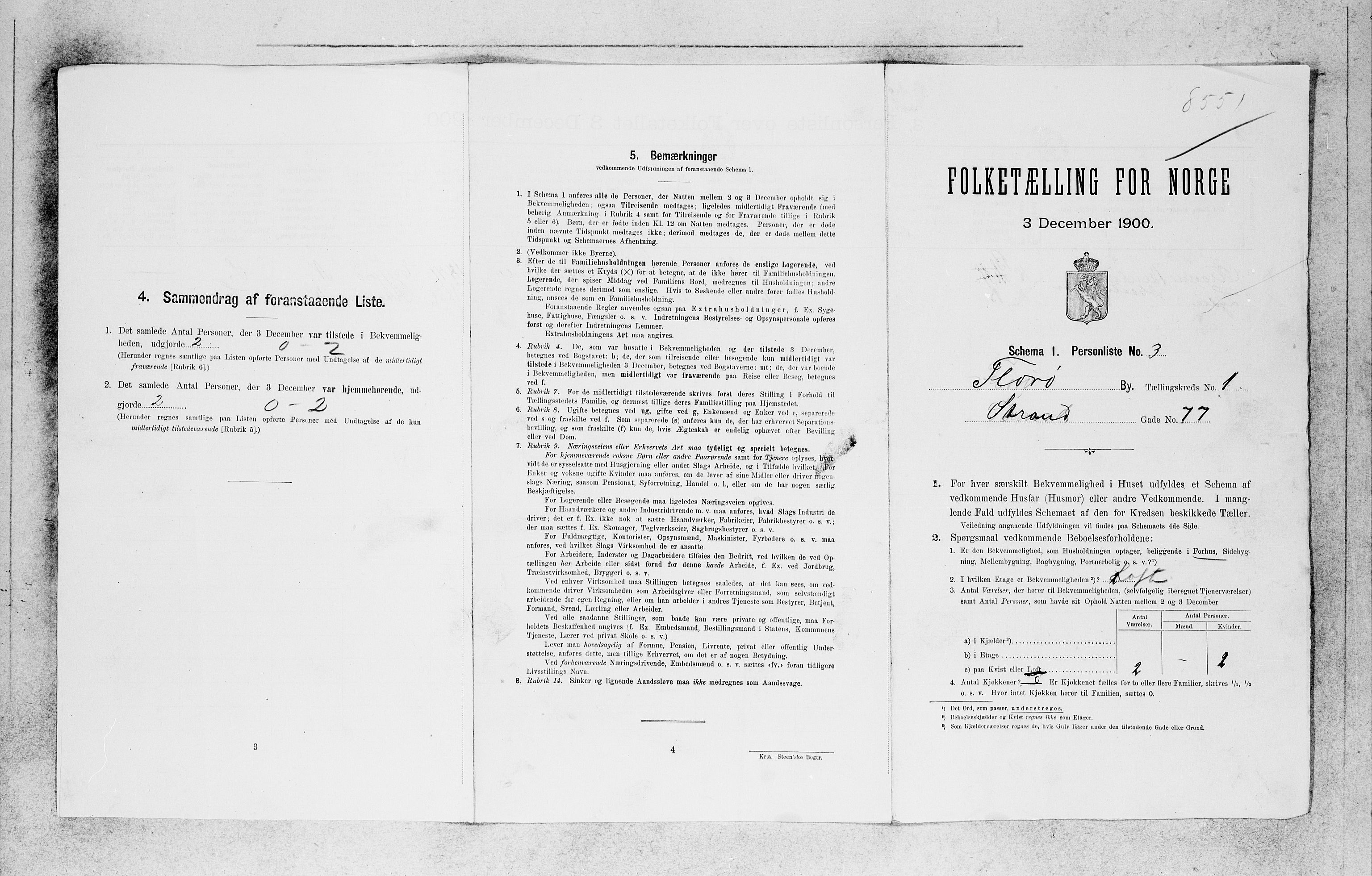 SAB, Folketelling 1900 for 1401 Florø ladested, 1900, s. 83