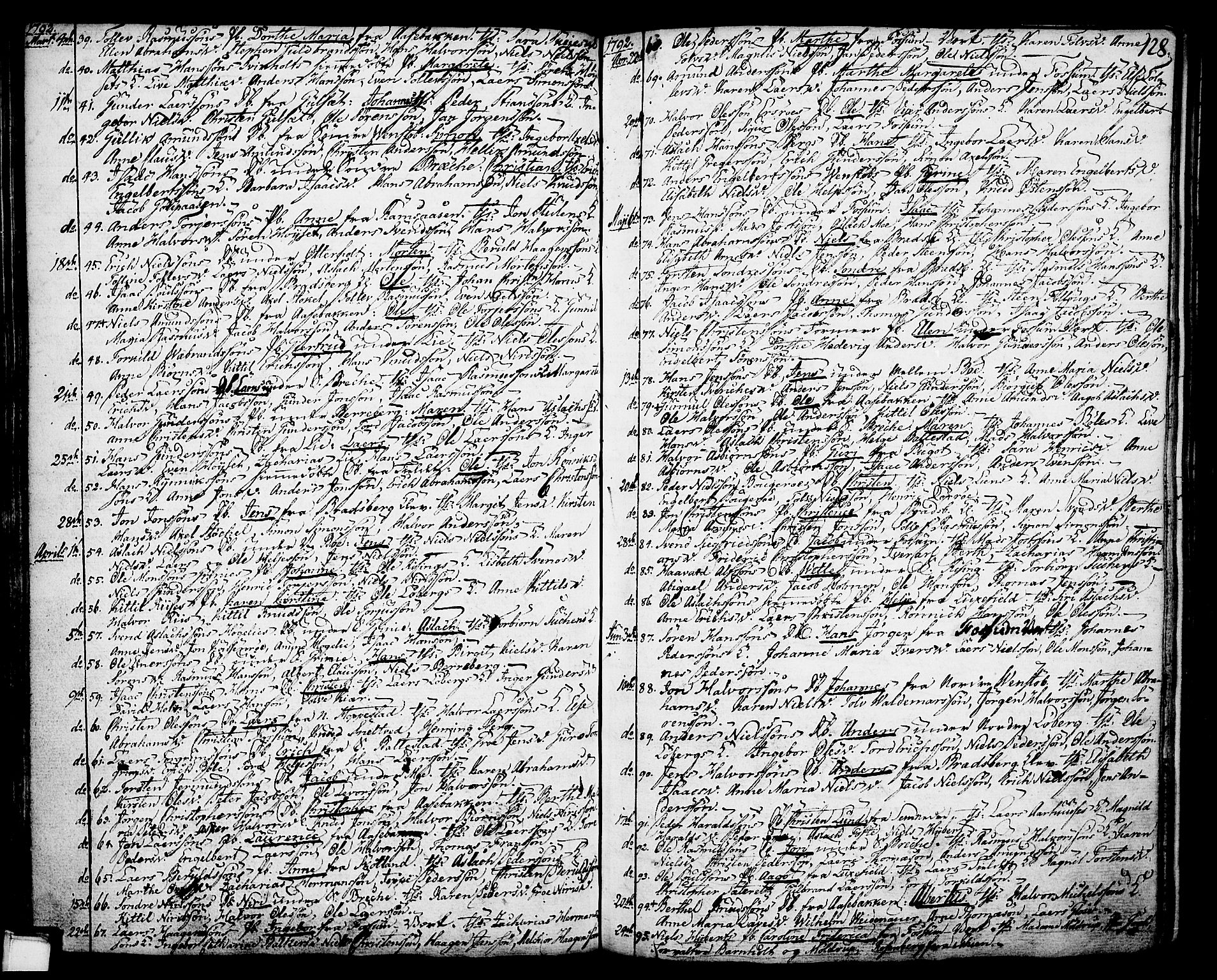 Gjerpen kirkebøker, AV/SAKO-A-265/F/Fa/L0002: Ministerialbok nr. I 2, 1747-1795, s. 128