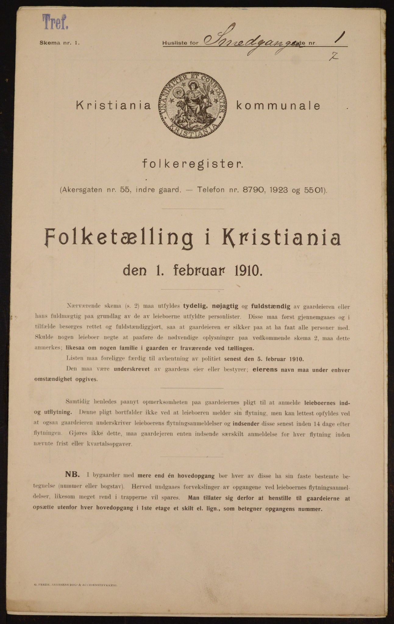 OBA, Kommunal folketelling 1.2.1910 for Kristiania, 1910, s. 92583