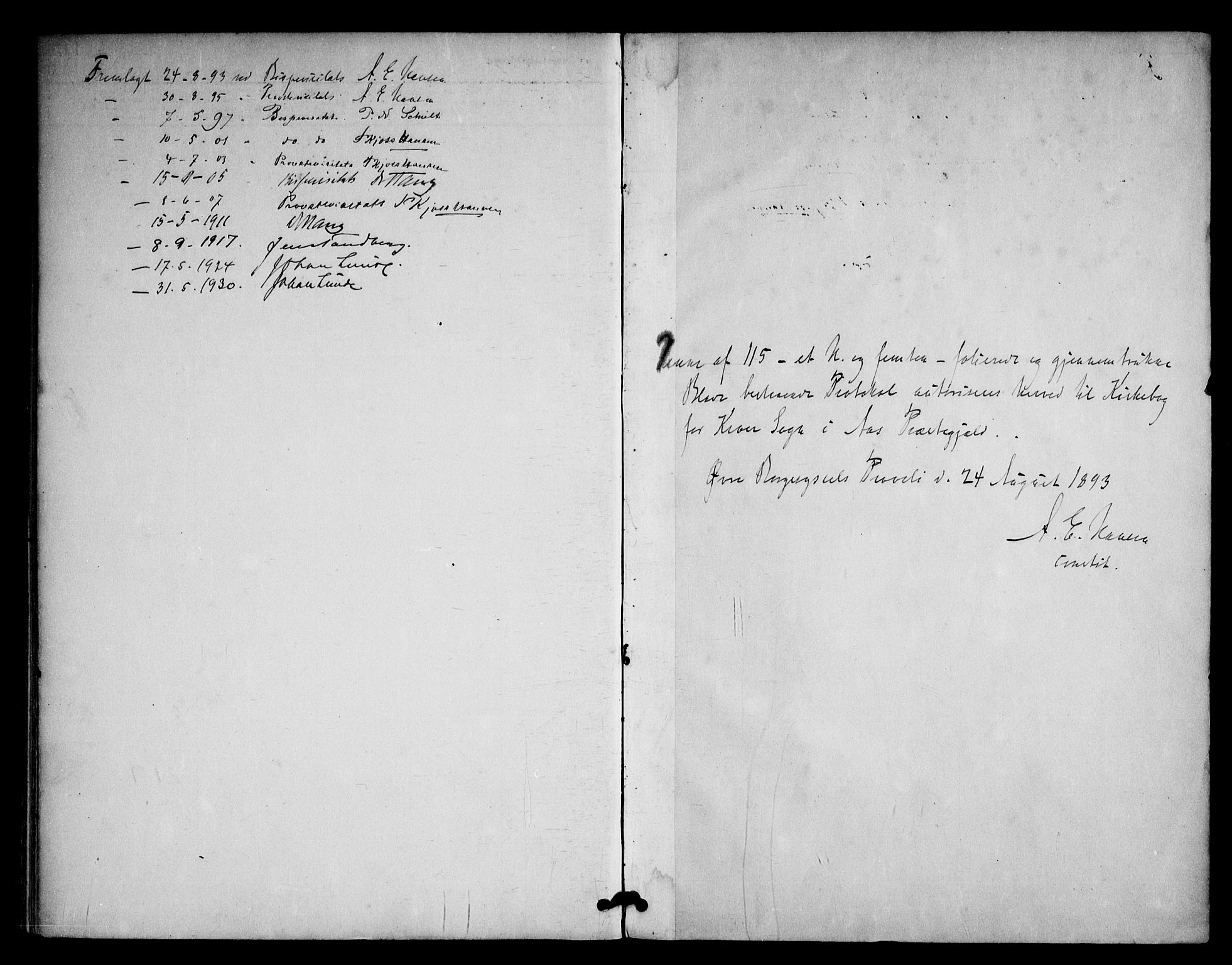 Ås prestekontor Kirkebøker, AV/SAO-A-10894/F/Fc/L0002: Ministerialbok nr. III 2, 1892-1924