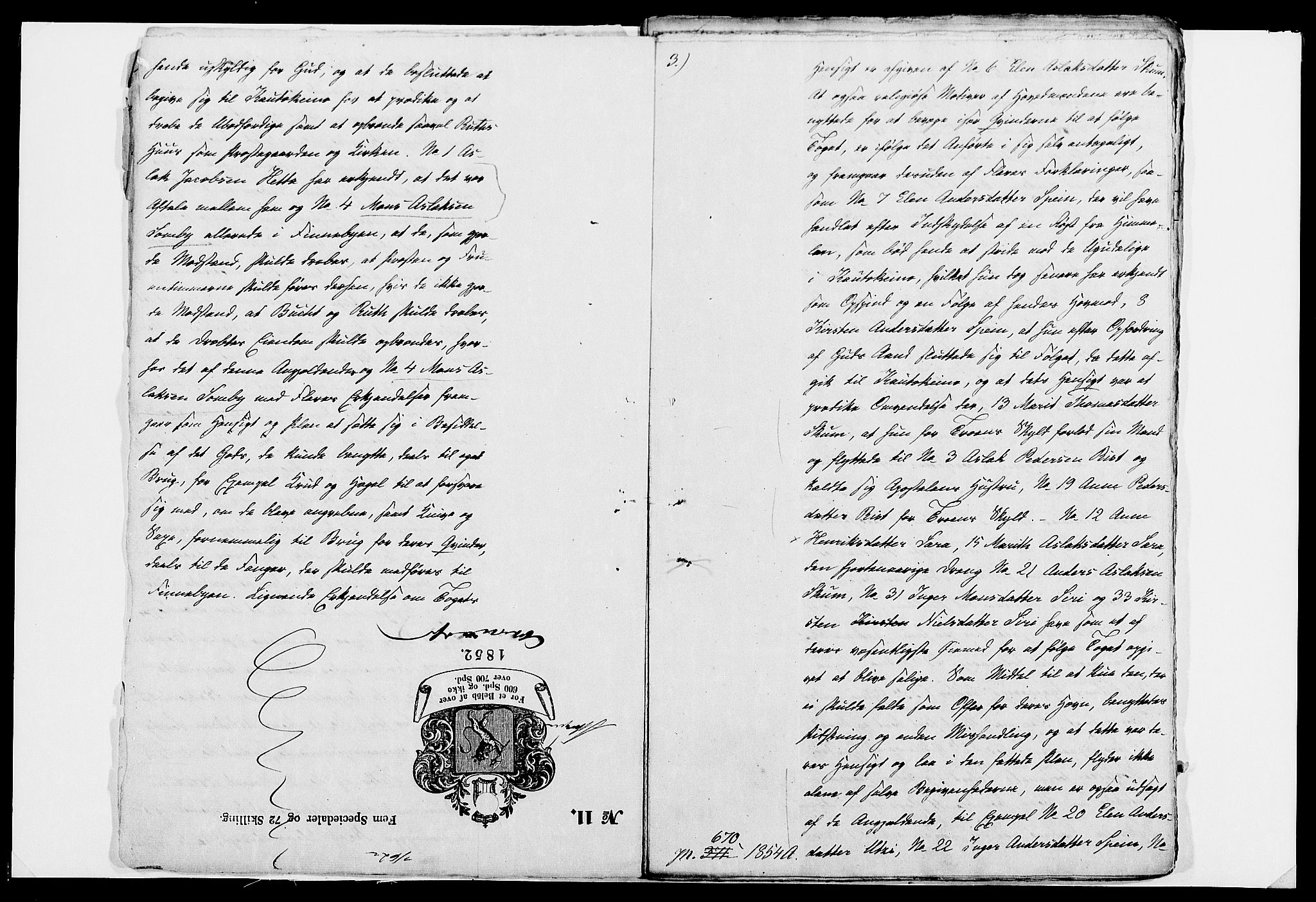 Justisdepartementet, Kriminalkontoret A, AV/RA-S-1037/M/L0021: Urolighetene i Kautokeino nov. 1852, 1851-1884, s. 8