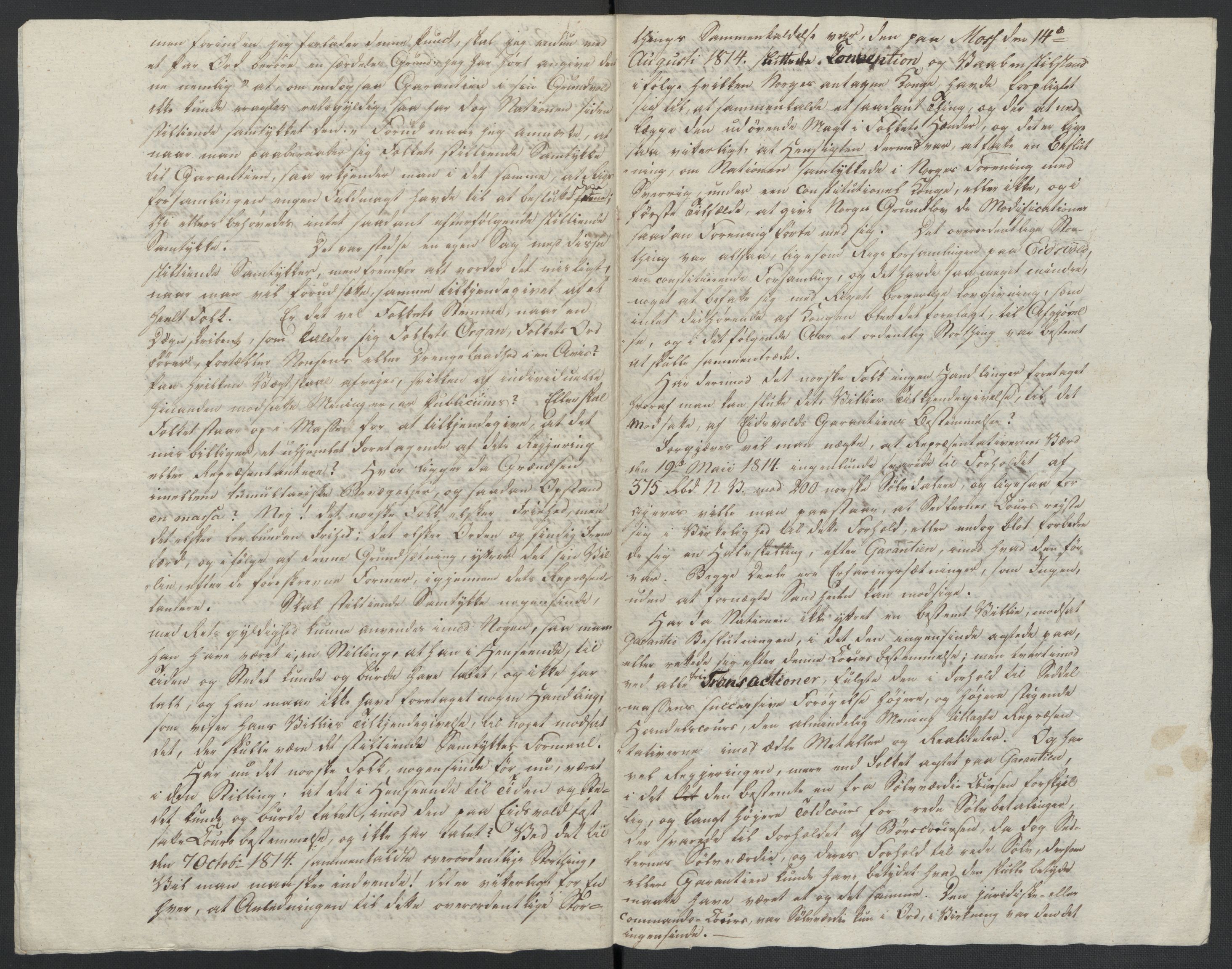 Christie, Wilhelm Frimann Koren, AV/RA-PA-0014/F/L0005: Christies dokumenter fra Stortinget, 1815-1816, s. 497