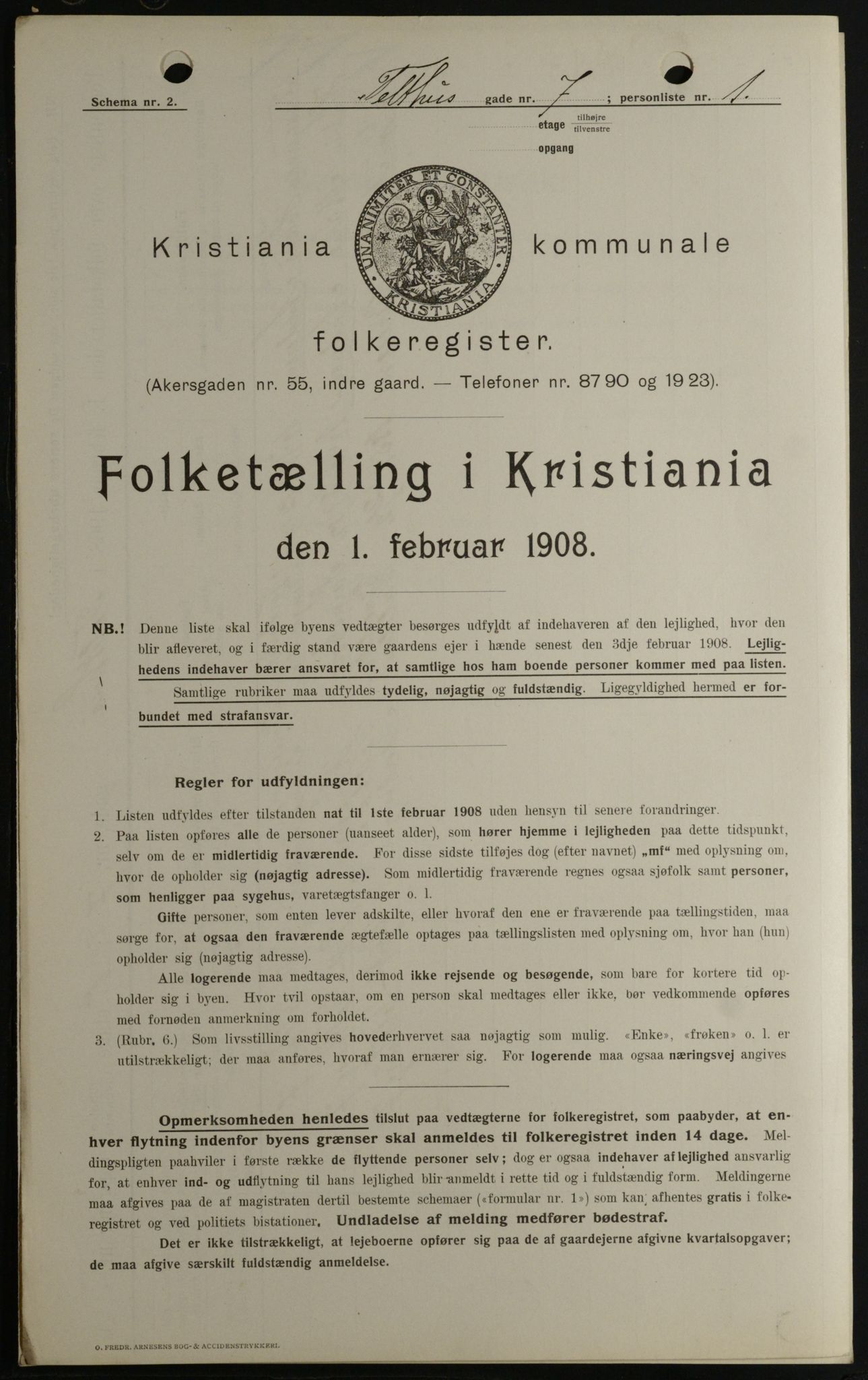 OBA, Kommunal folketelling 1.2.1908 for Kristiania kjøpstad, 1908, s. 96724