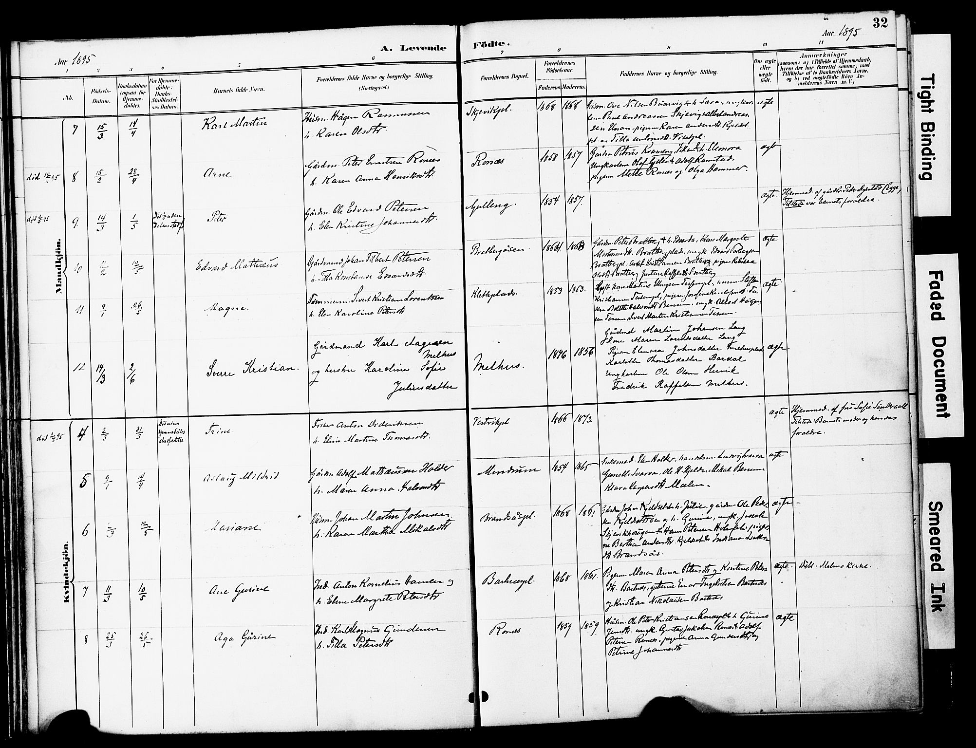Ministerialprotokoller, klokkerbøker og fødselsregistre - Nord-Trøndelag, SAT/A-1458/741/L0396: Ministerialbok nr. 741A10, 1889-1901, s. 32