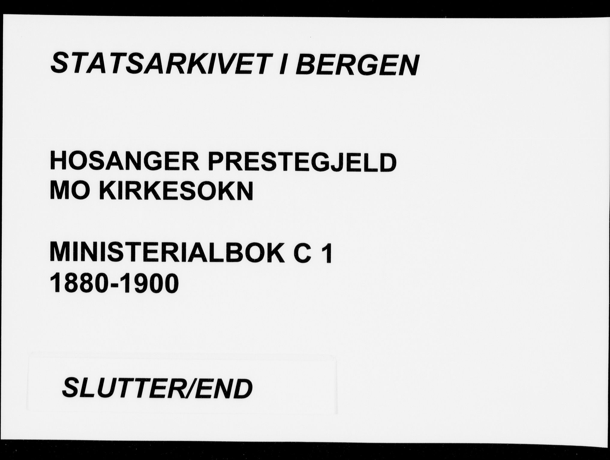 Hosanger sokneprestembete, SAB/A-75801/H/Haa: Ministerialbok nr. C  1, 1880-1900