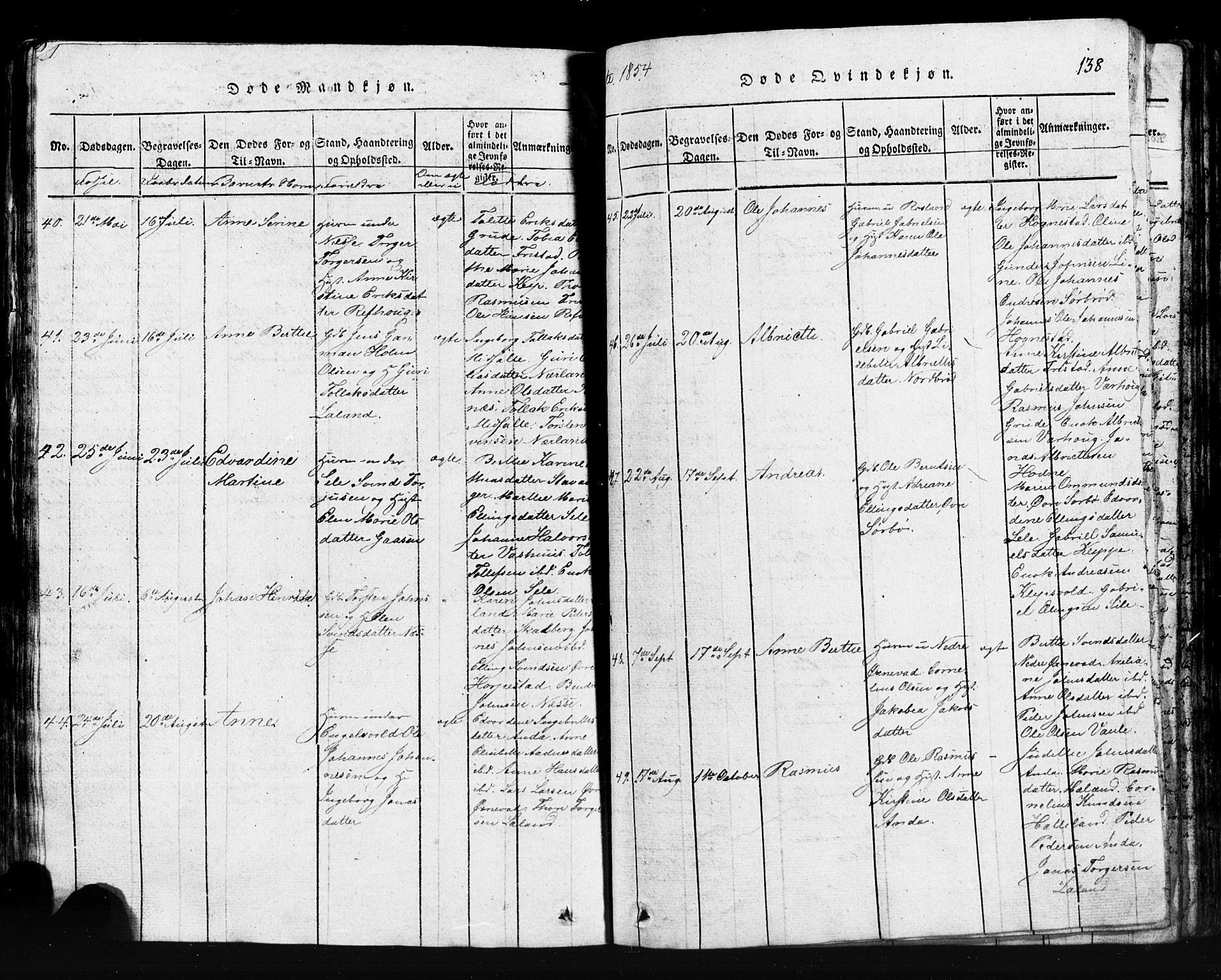 Klepp sokneprestkontor, AV/SAST-A-101803/001/3/30BB/L0001: Klokkerbok nr.  B 1, 1816-1859, s. 138