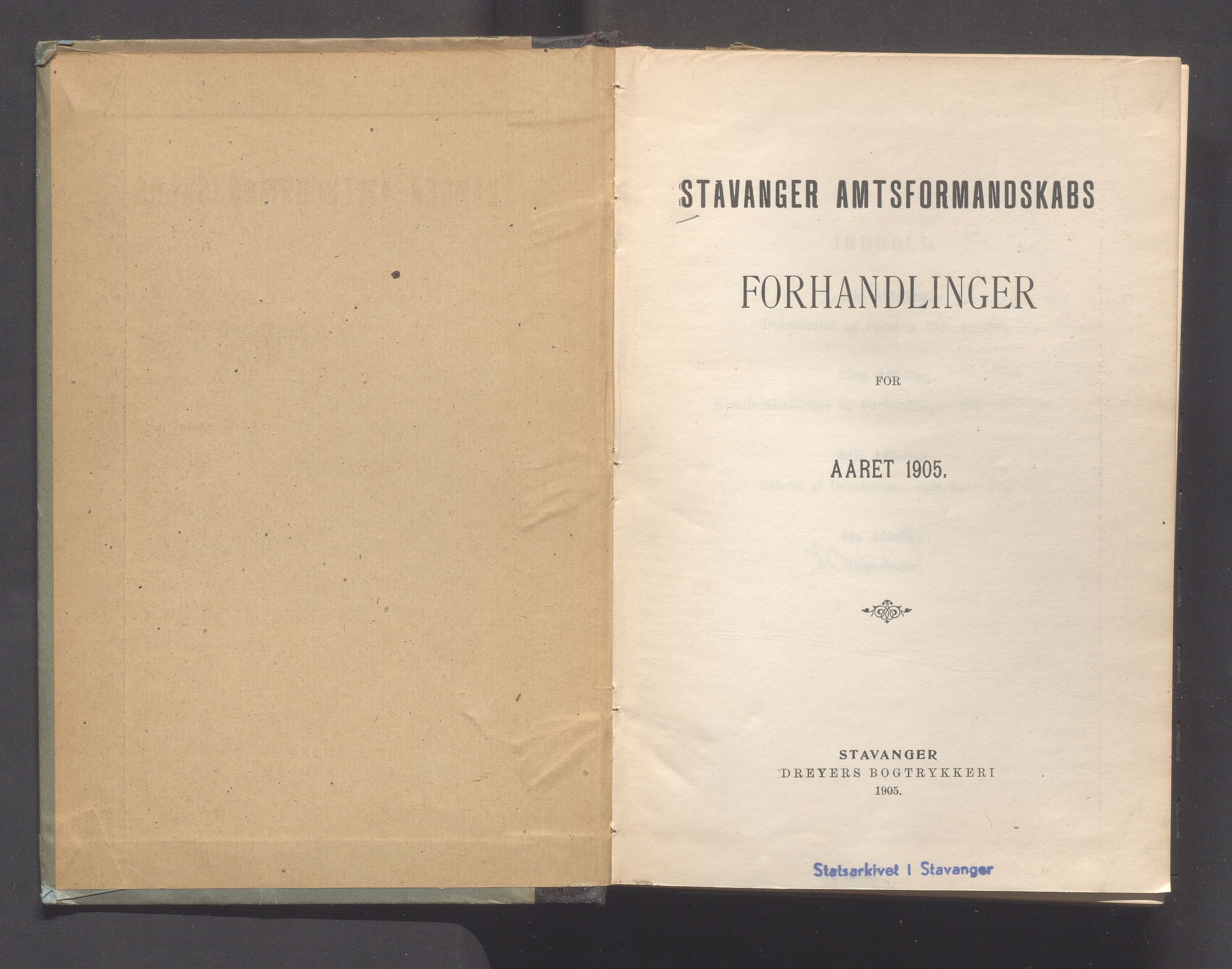 Rogaland fylkeskommune - Fylkesrådmannen , IKAR/A-900/A, 1905, s. 2
