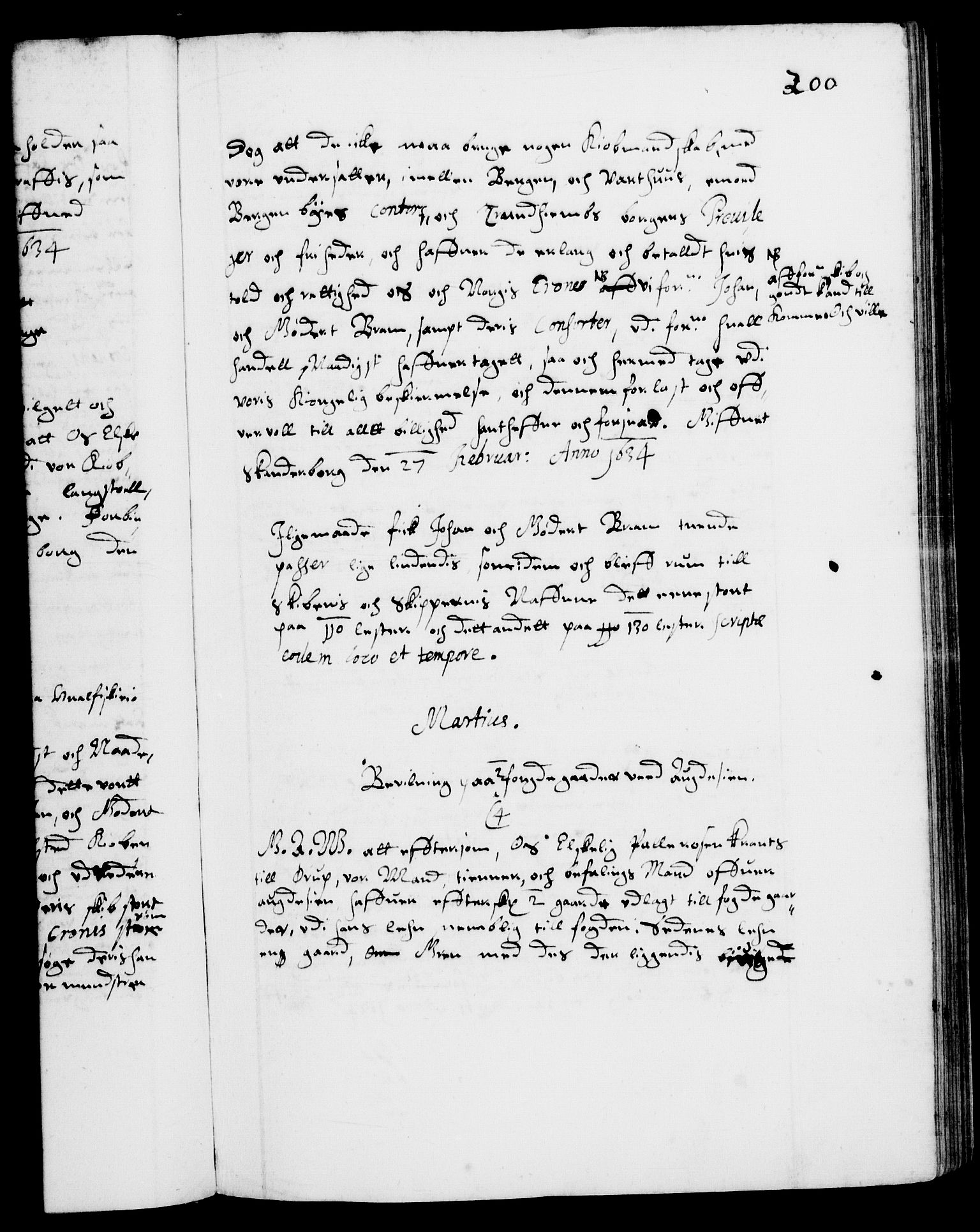 Danske Kanselli 1572-1799, RA/EA-3023/F/Fc/Fca/Fcaa/L0005: Norske registre (mikrofilm), 1631-1636, s. 200a