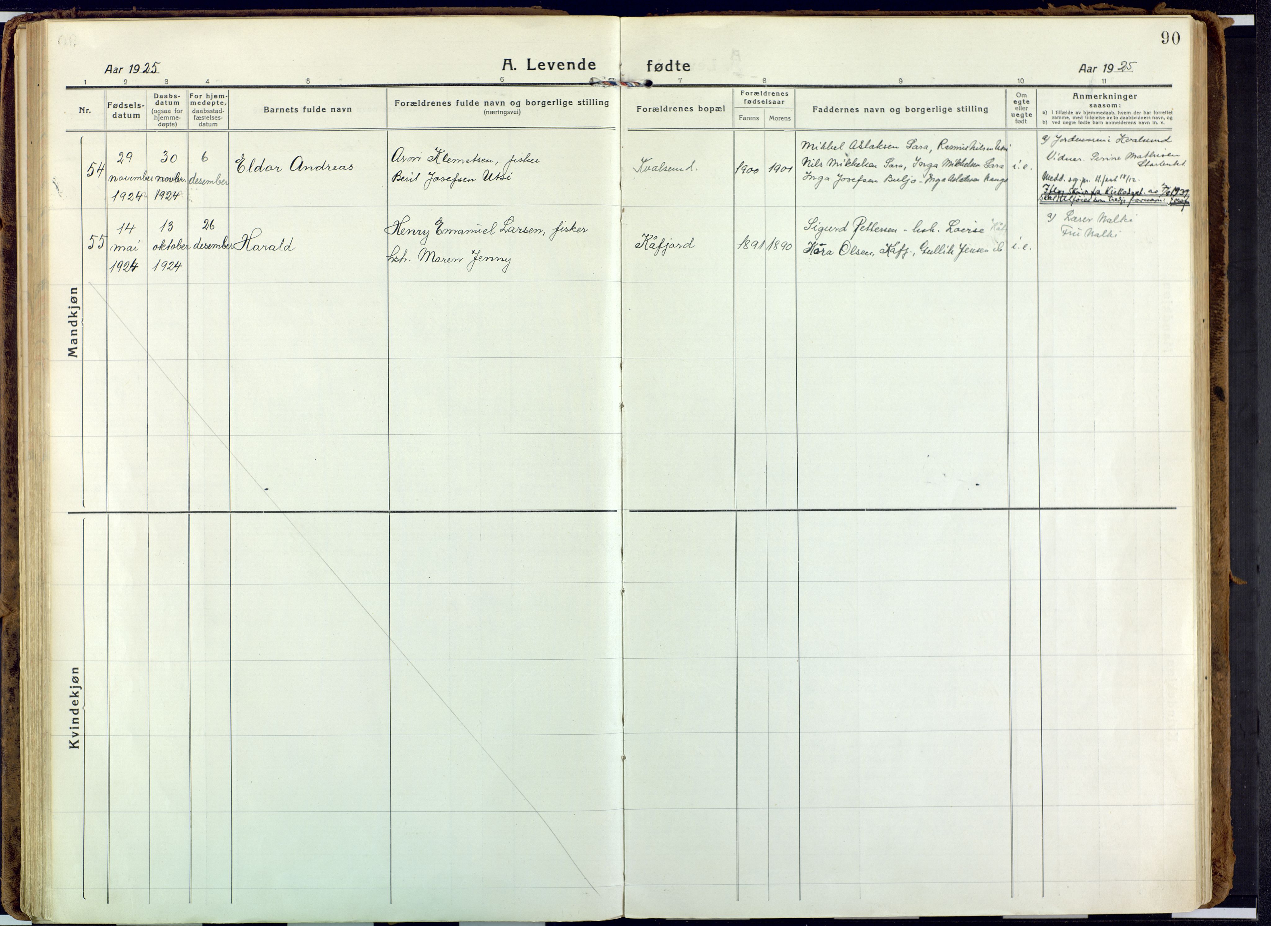 Alta sokneprestkontor, AV/SATØ-S-1338/H/Ha: Ministerialbok nr. 6, 1918-1931, s. 90