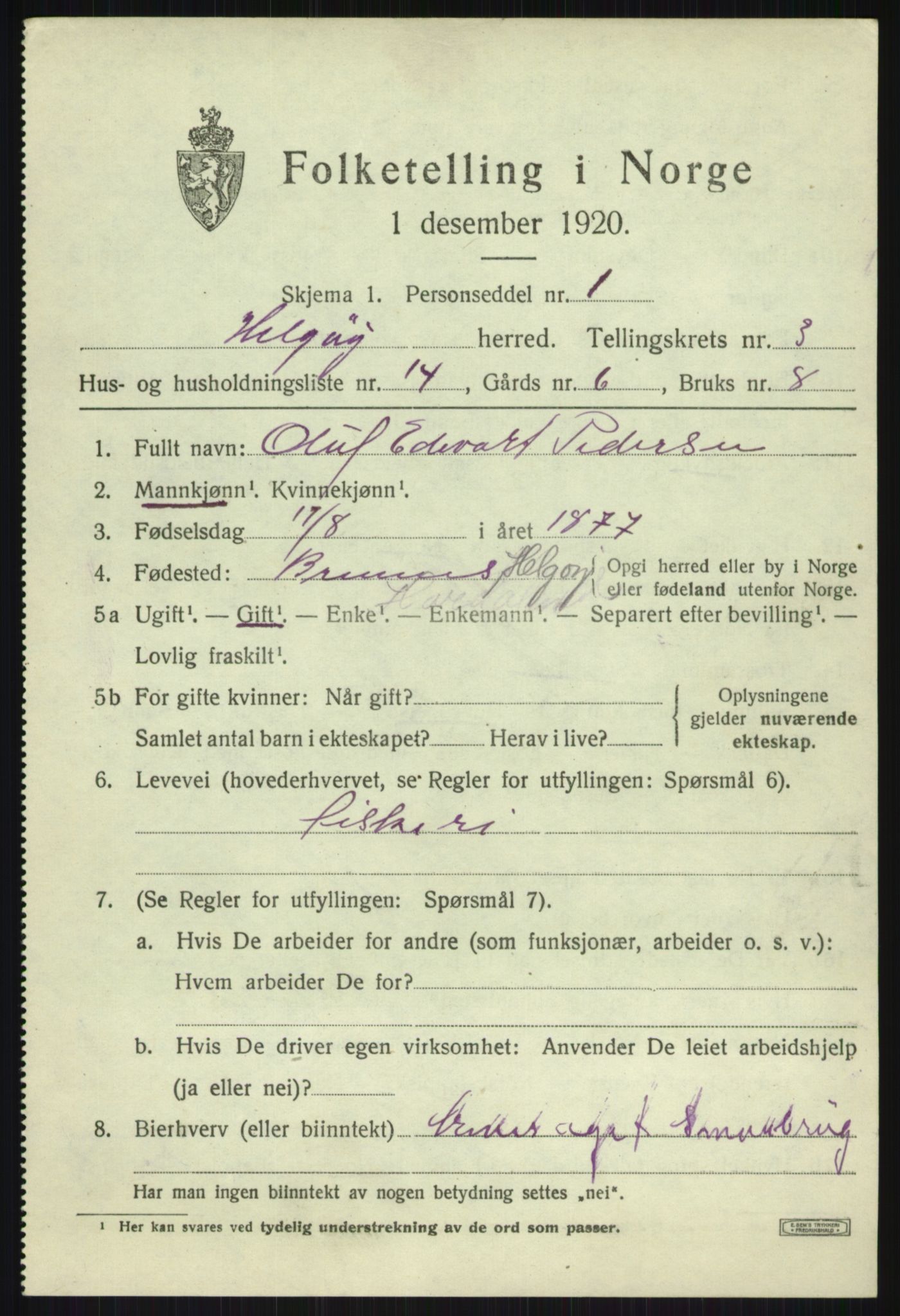SATØ, Folketelling 1920 for 1935 Helgøy herred, 1920, s. 1563