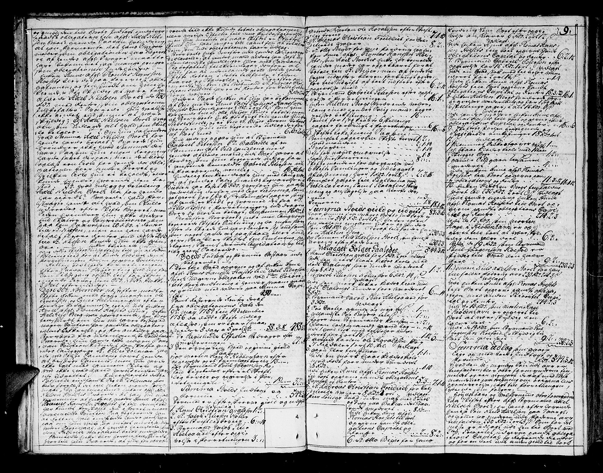 Trondheim byfogd, AV/SAT-A-0003/1/3/3A/L0019: Skifteprotokoll - gml.nr.16. (m/ register), 1756-1758, s. 8b-9a