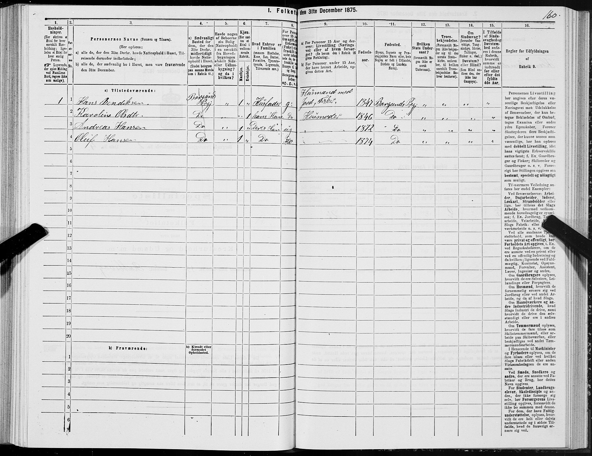 SAT, Folketelling 1875 for 1531P Borgund prestegjeld, 1875, s. 1160