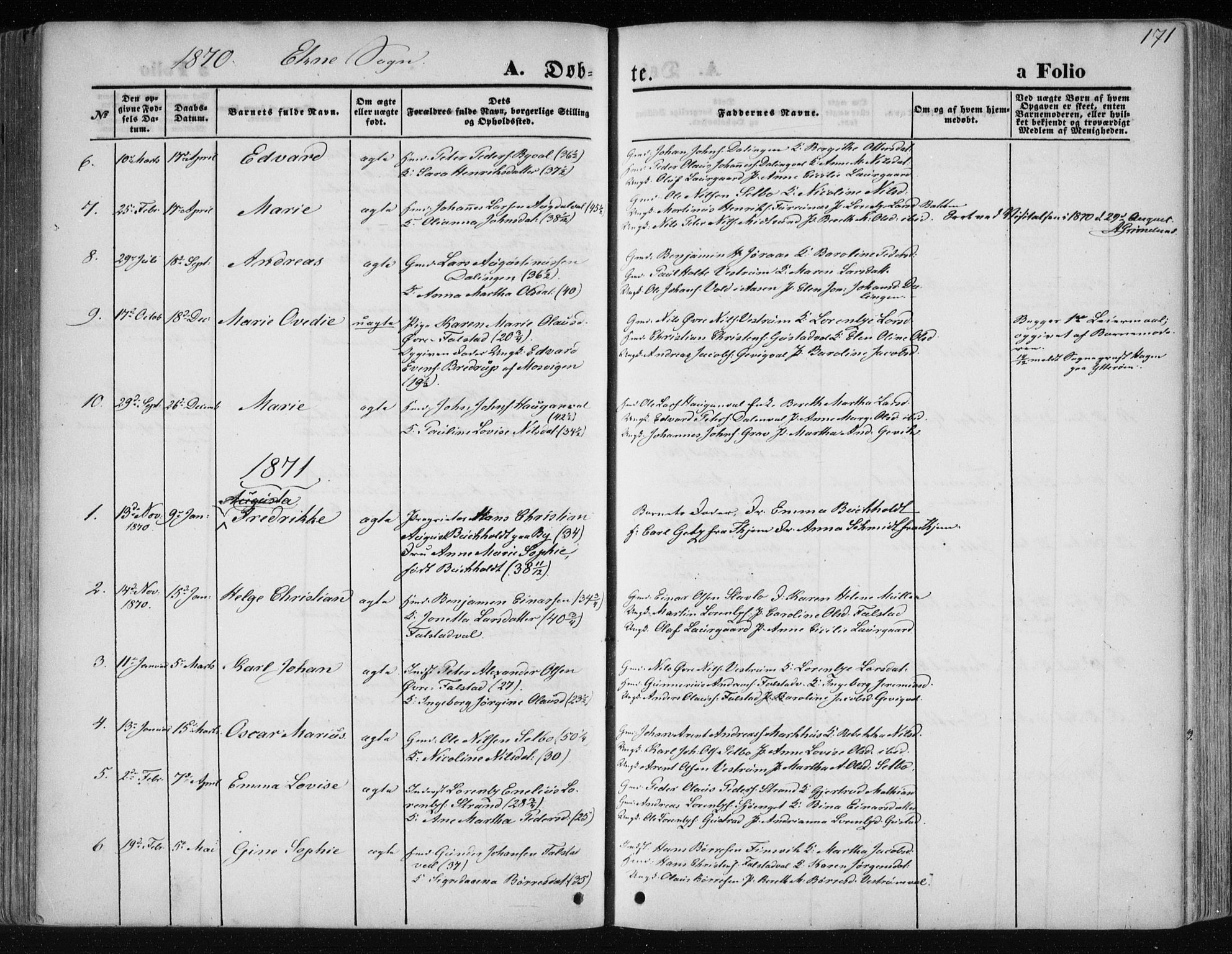 Ministerialprotokoller, klokkerbøker og fødselsregistre - Nord-Trøndelag, SAT/A-1458/717/L0158: Ministerialbok nr. 717A08 /2, 1863-1877, s. 171