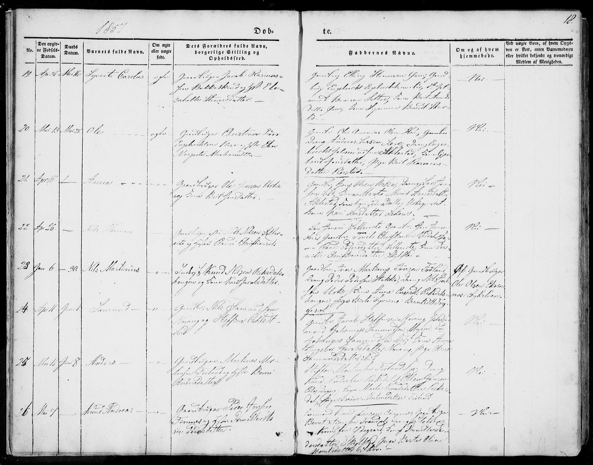 Ministerialprotokoller, klokkerbøker og fødselsregistre - Møre og Romsdal, SAT/A-1454/515/L0209: Ministerialbok nr. 515A05, 1847-1868, s. 18