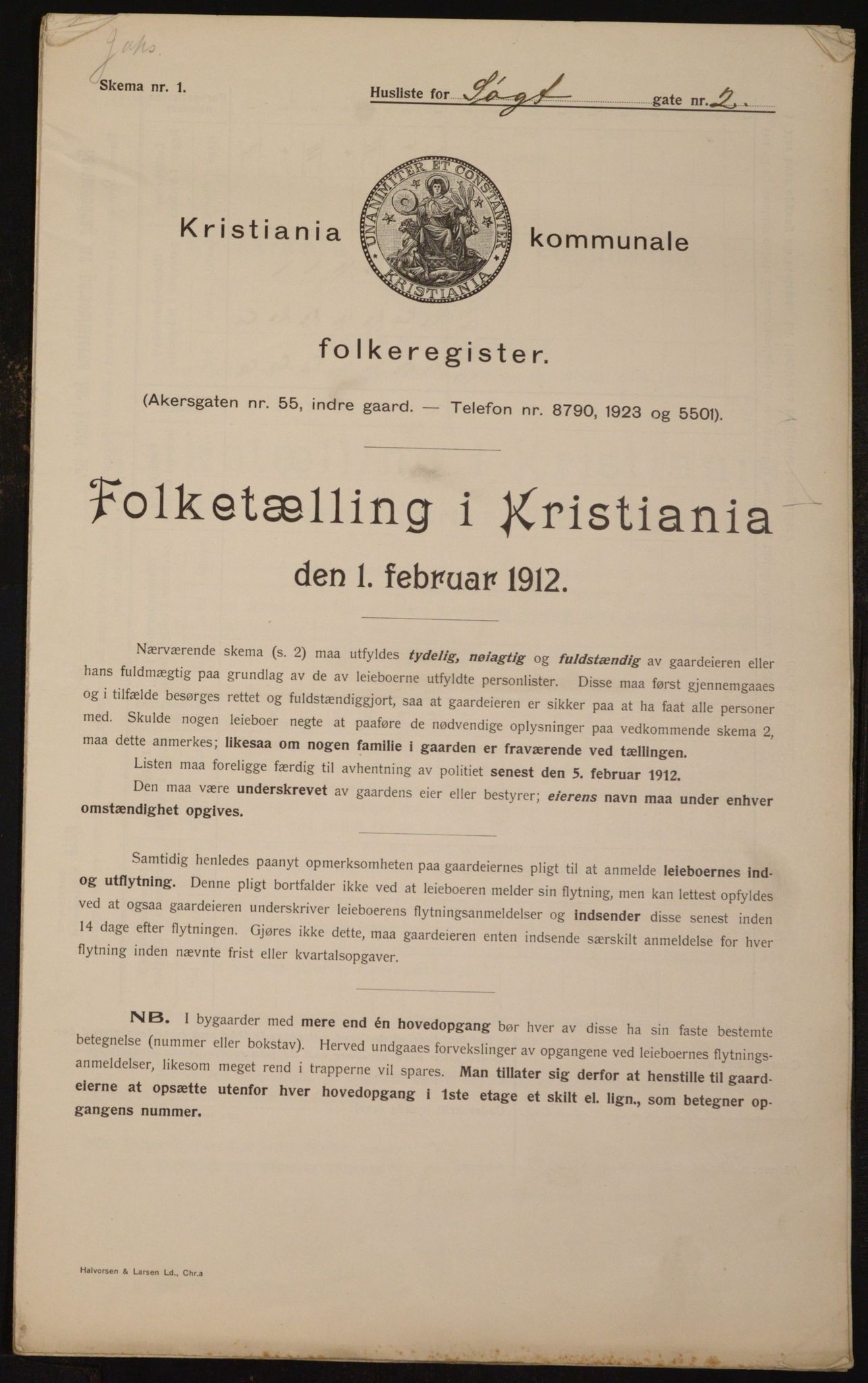 OBA, Kommunal folketelling 1.2.1912 for Kristiania, 1912, s. 95347