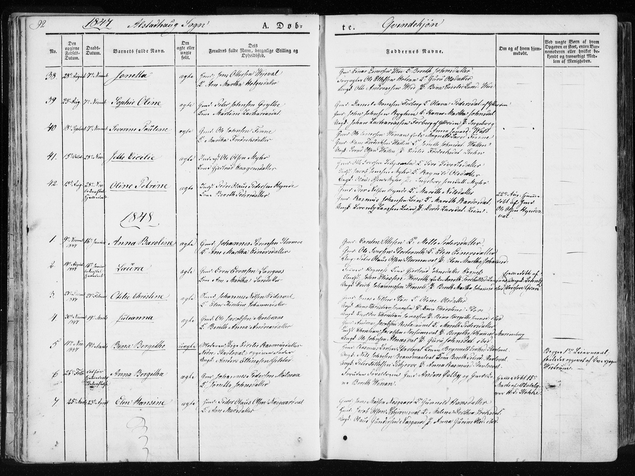Ministerialprotokoller, klokkerbøker og fødselsregistre - Nord-Trøndelag, SAT/A-1458/717/L0154: Ministerialbok nr. 717A06 /1, 1836-1849, s. 92
