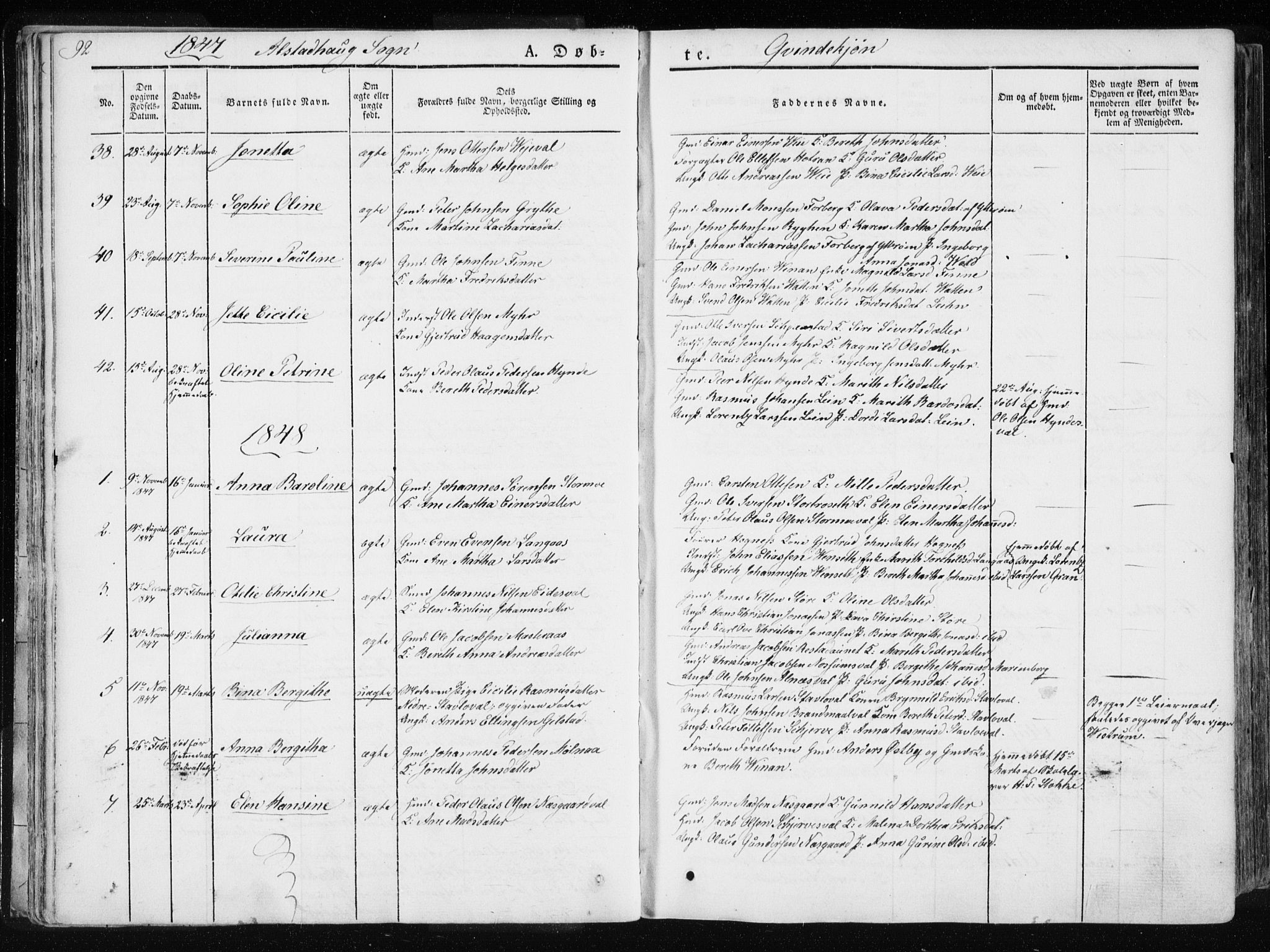 Ministerialprotokoller, klokkerbøker og fødselsregistre - Nord-Trøndelag, AV/SAT-A-1458/717/L0154: Ministerialbok nr. 717A06 /1, 1836-1849, s. 92