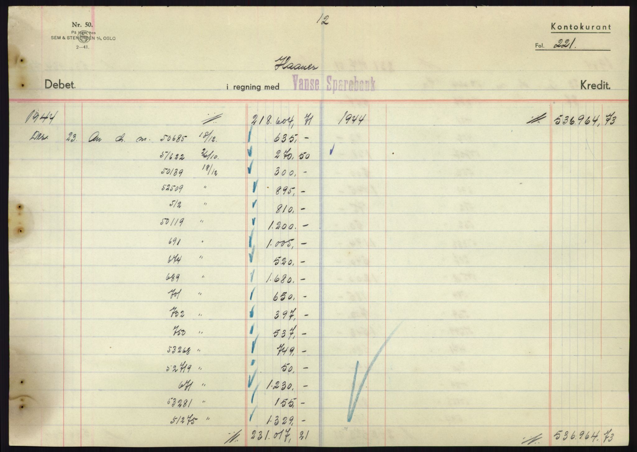 Forsvarsdepartementet, 10. kontor / Oppgjørskontoret, AV/RA-RAFA-1225/D/Db/L0180: Lista oppgjørskontor, 1942-1952, s. 1871