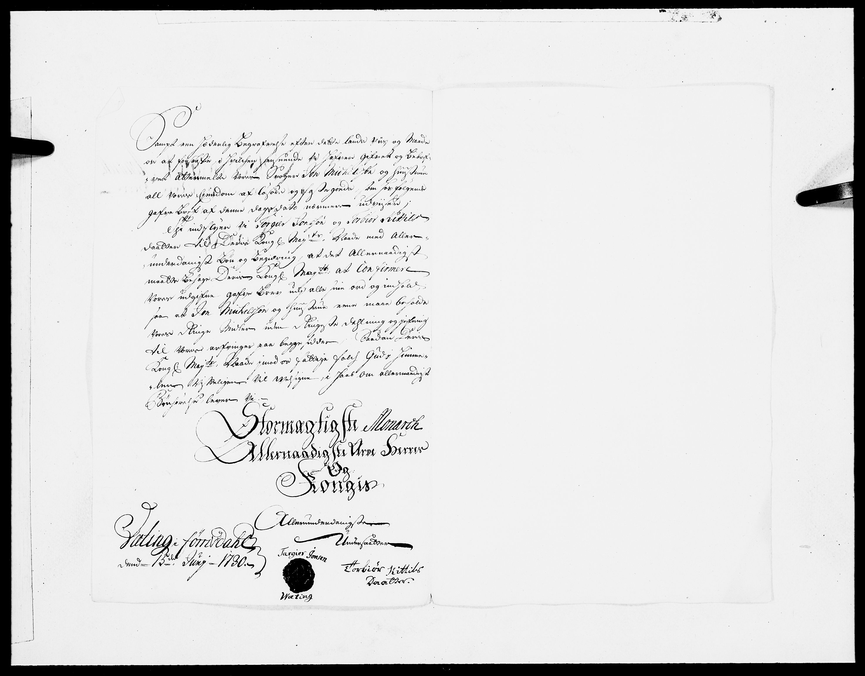 Danske Kanselli 1572-1799, AV/RA-EA-3023/F/Fc/Fcc/Fcca/L0108: Norske innlegg 1572-1799, 1730, s. 28