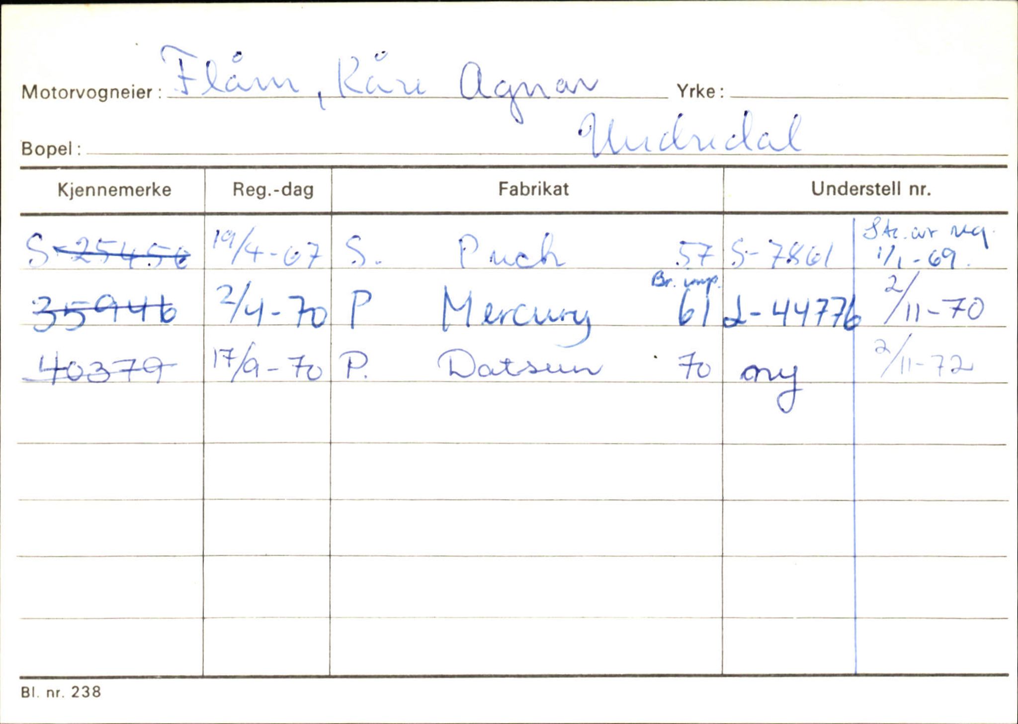 Statens vegvesen, Sogn og Fjordane vegkontor, SAB/A-5301/4/F/L0125: Eigarregister Sogndal V-Å. Aurland A-Å. Fjaler A-N, 1945-1975, s. 592