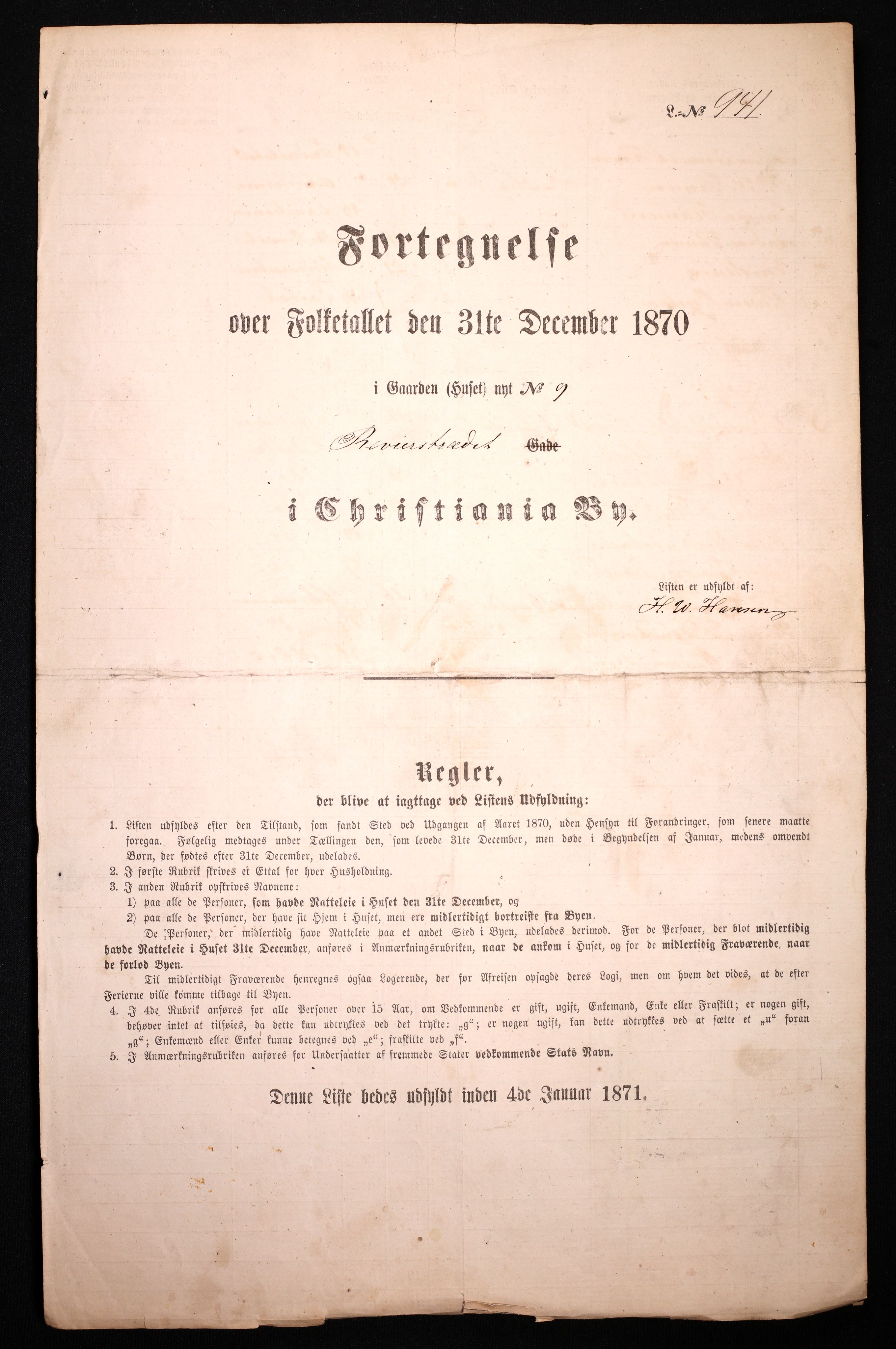 RA, Folketelling 1870 for 0301 Kristiania kjøpstad, 1870, s. 2874