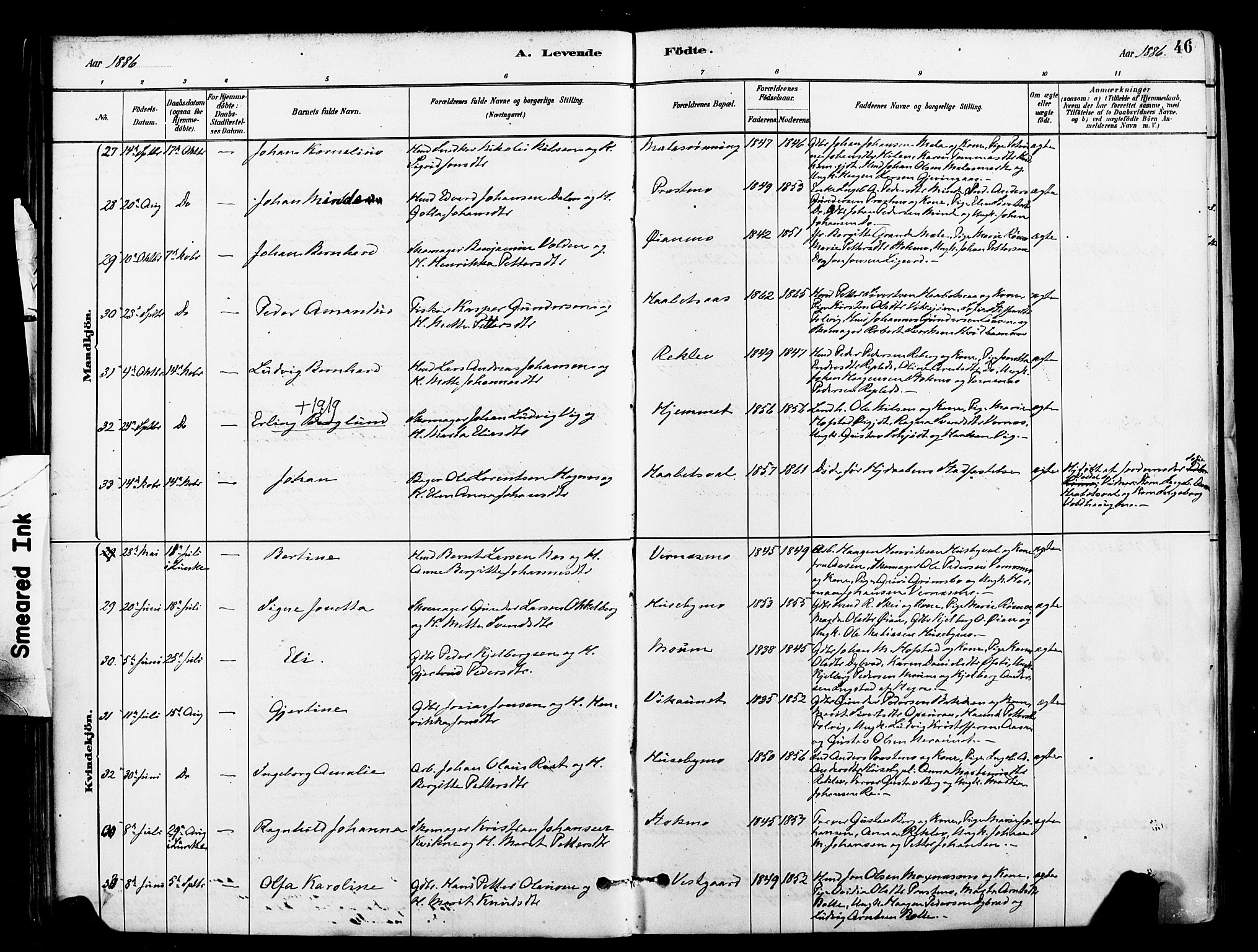 Ministerialprotokoller, klokkerbøker og fødselsregistre - Nord-Trøndelag, AV/SAT-A-1458/709/L0077: Ministerialbok nr. 709A17, 1880-1895, s. 46