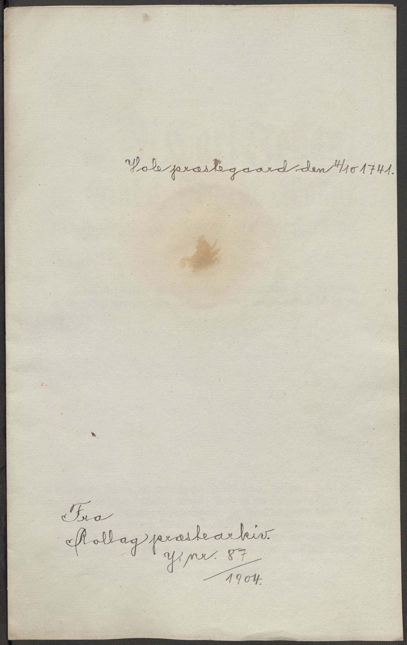Riksarkivets diplomsamling, AV/RA-EA-5965/F15/L0017: Prestearkiv - Buskerud, 1553-1760, s. 67