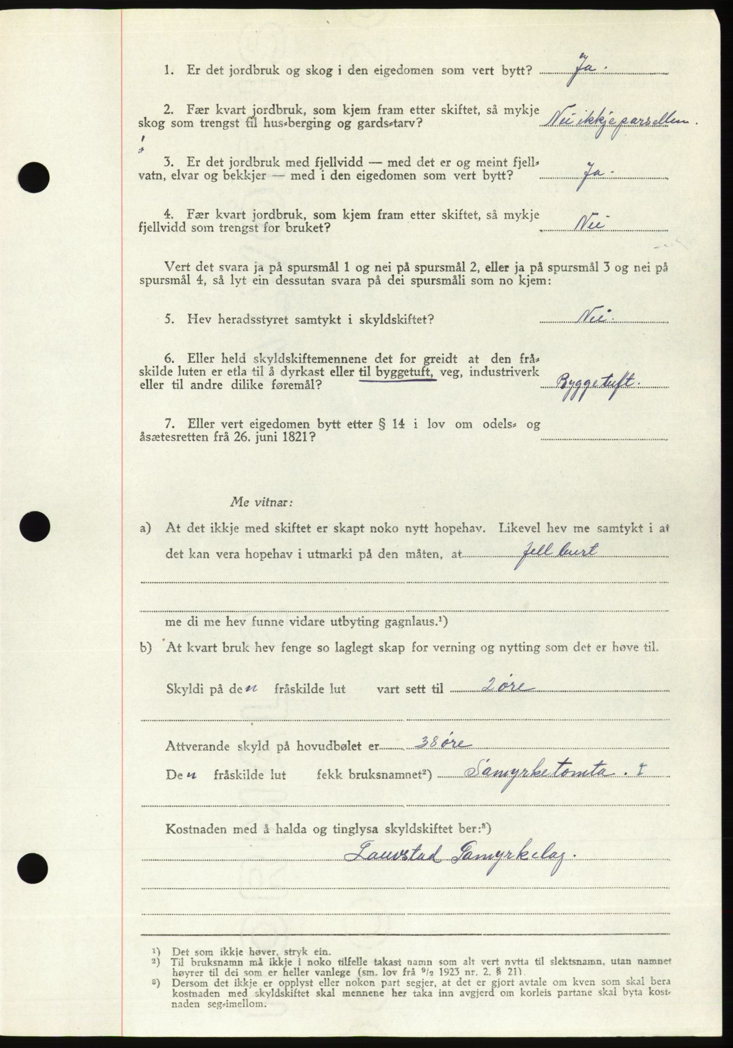 Søre Sunnmøre sorenskriveri, AV/SAT-A-4122/1/2/2C/L0081: Pantebok nr. 7A, 1947-1948, Dagboknr: 1440/1947