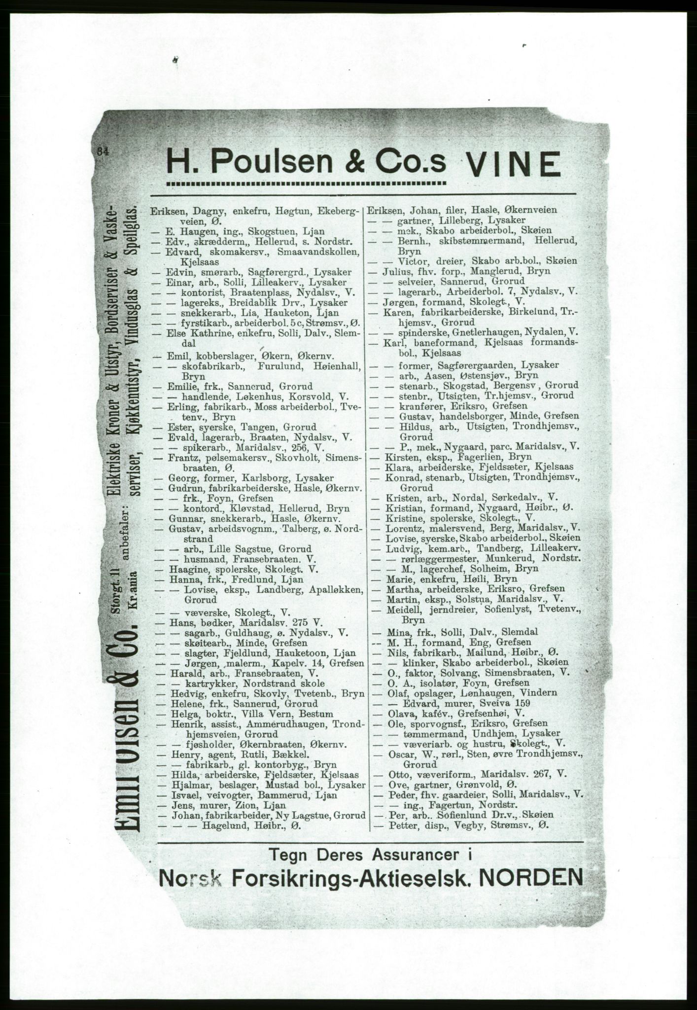 Aker adressebok/adressekalender, PUBL/001/A/001: Akers adressebok, 1916-1917, s. 34
