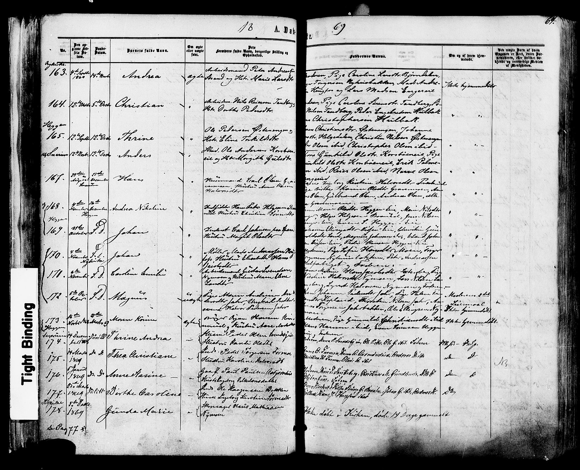Modum kirkebøker, AV/SAKO-A-234/F/Fa/L0010: Ministerialbok nr. 10, 1865-1876, s. 64