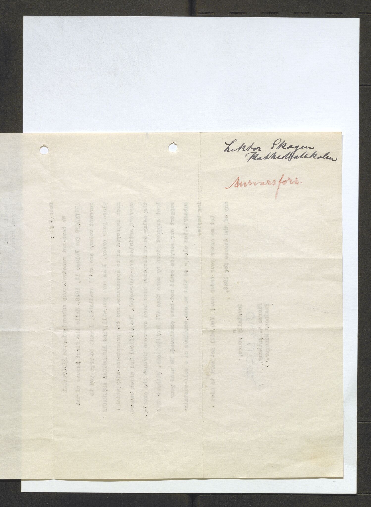 Bergens Museum, AV/SAB-A-17301/13/D/L0002: Korrespondanse , 1928-1940, s. 329