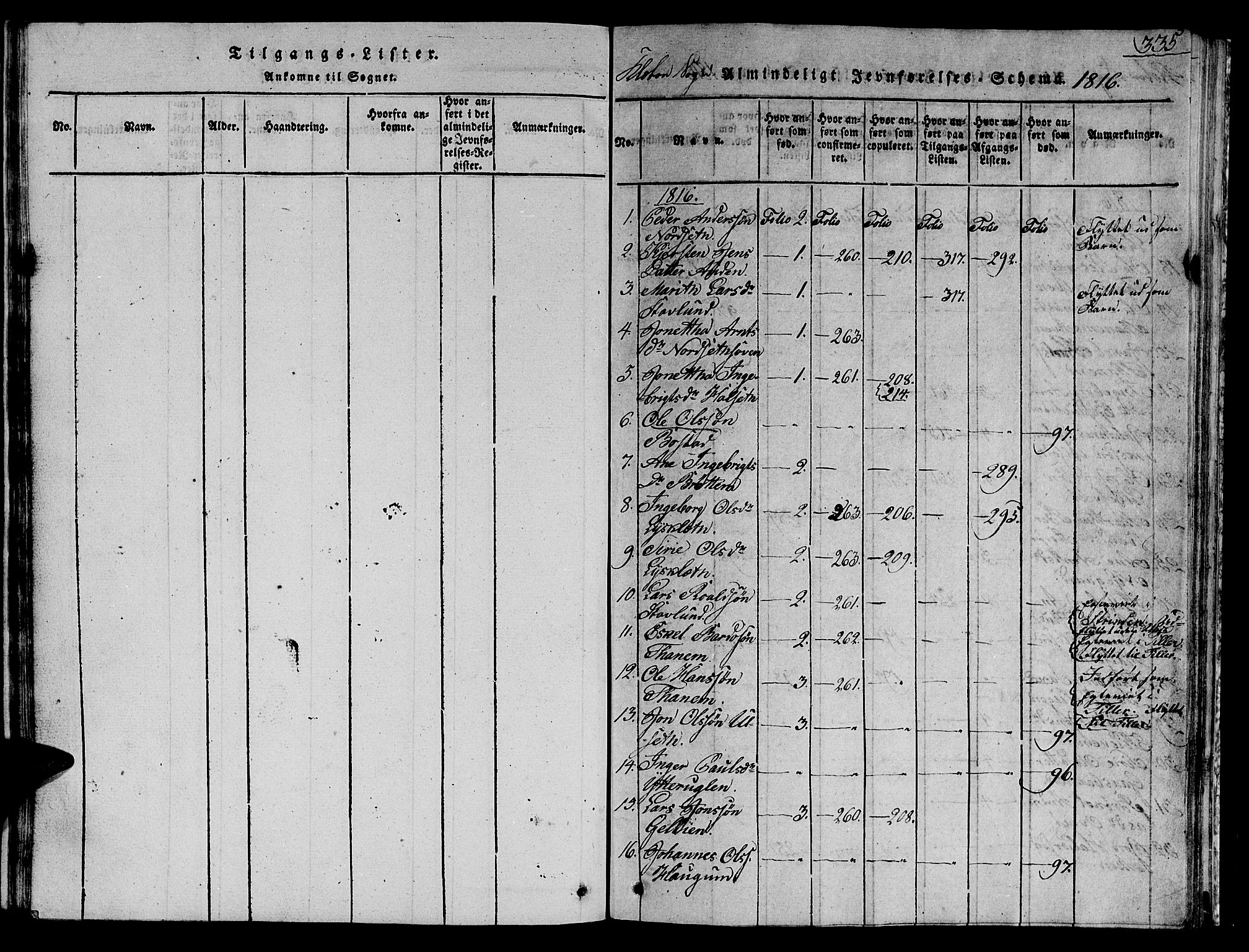 Ministerialprotokoller, klokkerbøker og fødselsregistre - Sør-Trøndelag, AV/SAT-A-1456/618/L0450: Klokkerbok nr. 618C01, 1816-1865, s. 335