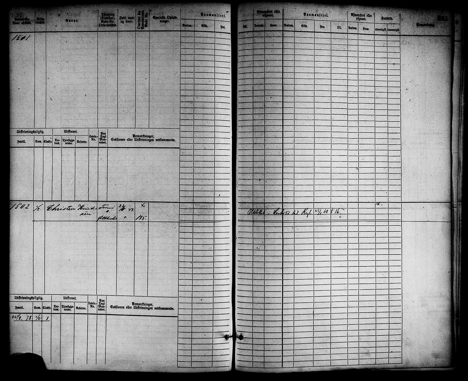 Arendal mønstringskrets, SAK/2031-0012/F/Fb/L0011: Hovedrulle nr 775-1528, S-9, 1868-1885, s. 373