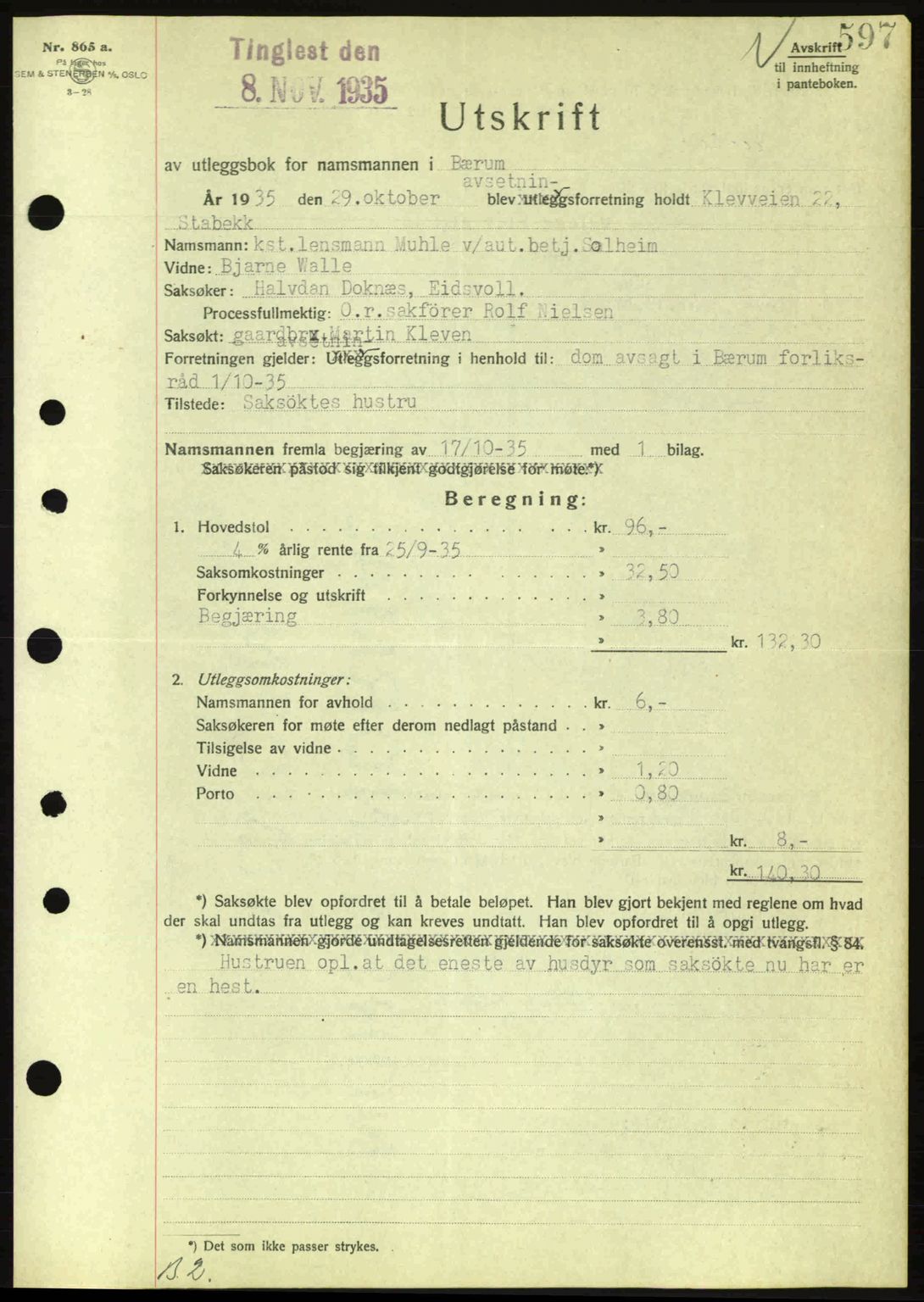 Aker herredsskriveri, SAO/A-10896/G/Gb/Gbb/Gbbb/L0002: Pantebok nr. A49, 1935-1935, Tingl.dato: 08.11.1935