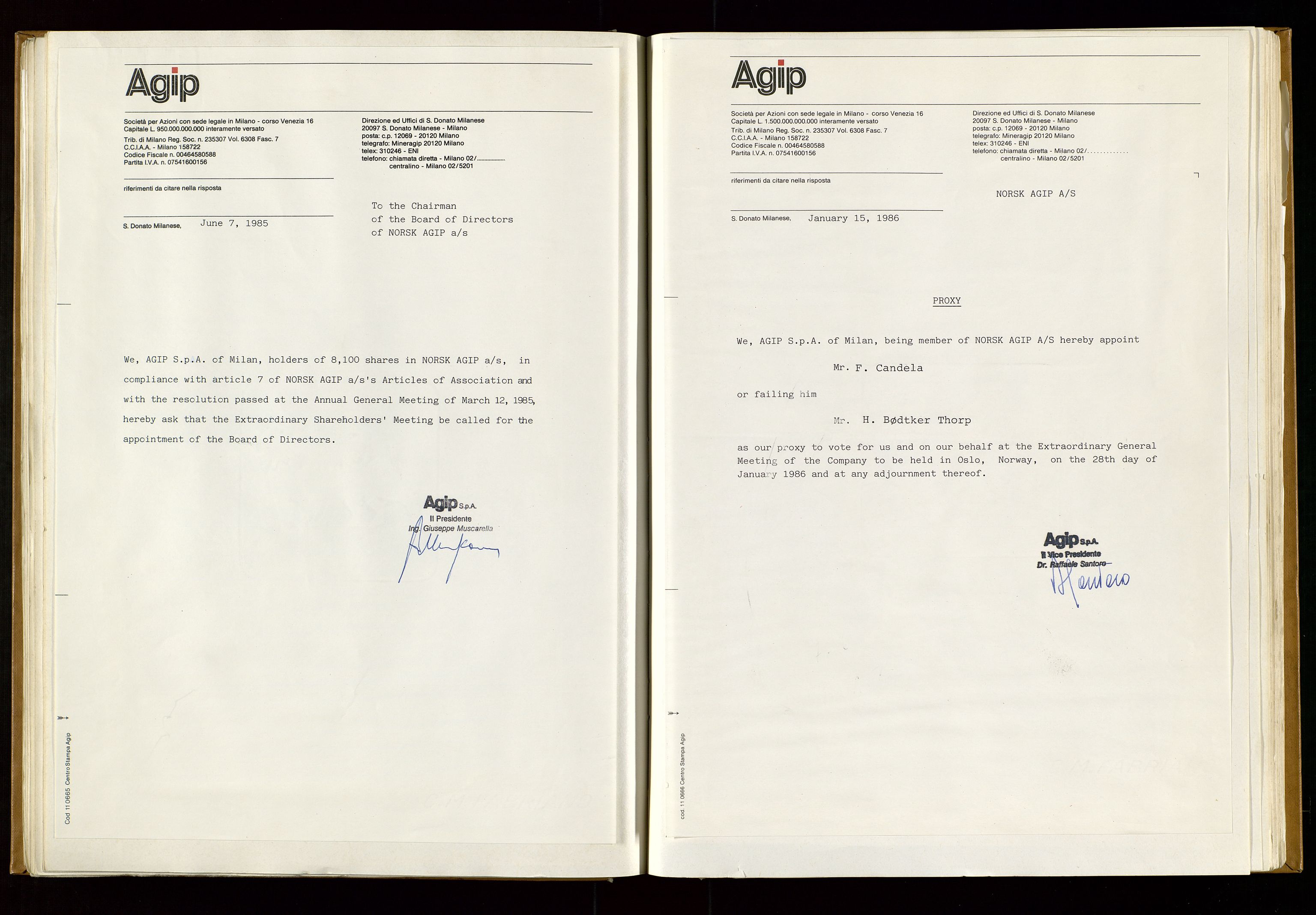 Pa 1583 - Norsk Agip AS, SAST/A-102138/A/Aa/L0001: General assembly and Board of Directors meeting minutes, 1965-1990