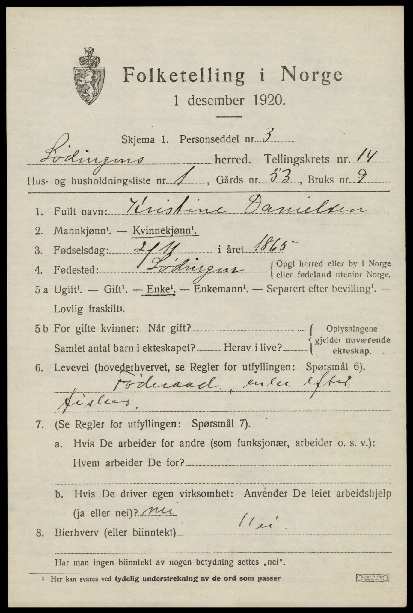 SAT, Folketelling 1920 for 1851 Lødingen herred, 1920, s. 6959
