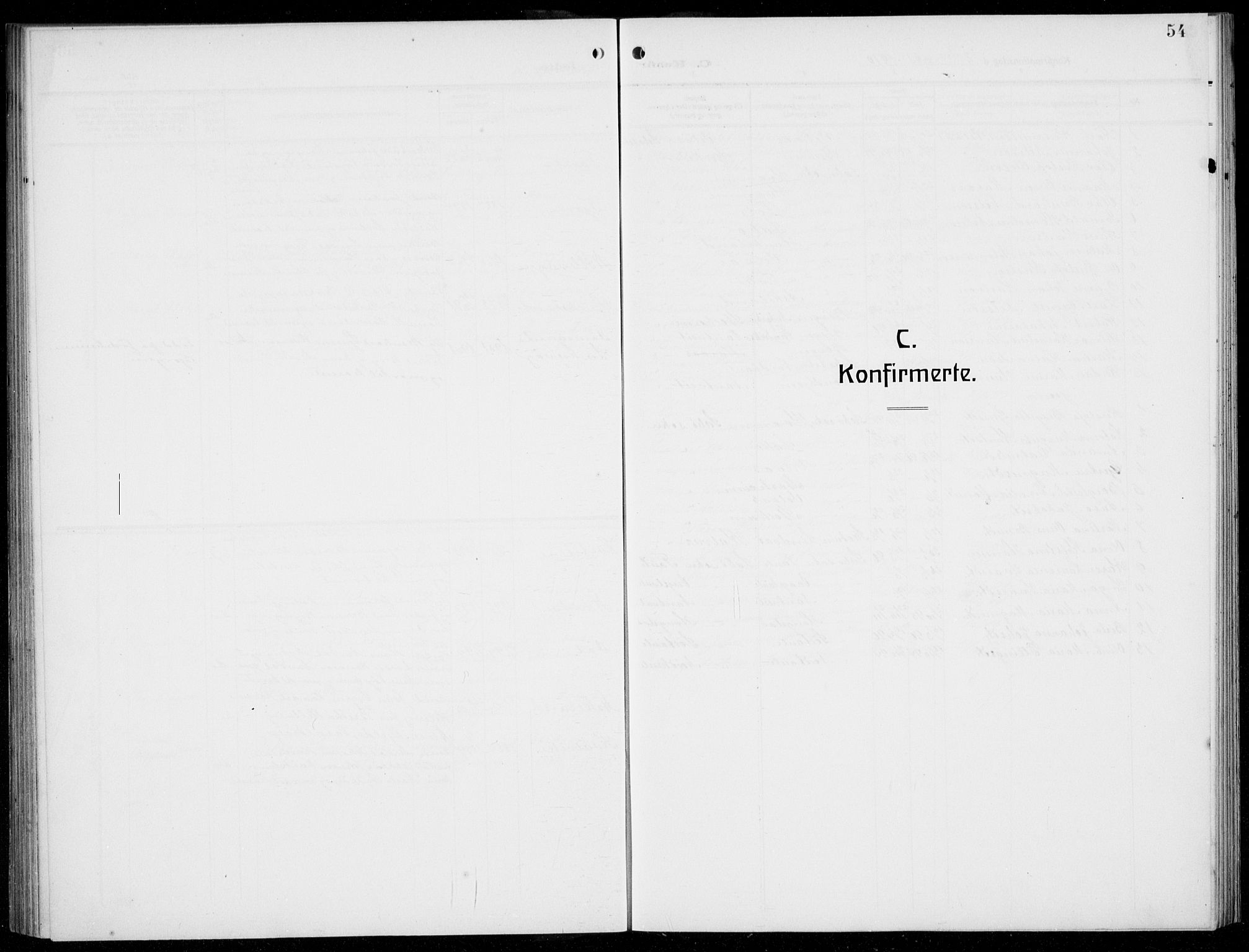 Manger sokneprestembete, SAB/A-76801/H/Hab: Klokkerbok nr. D  4, 1910-1935, s. 54