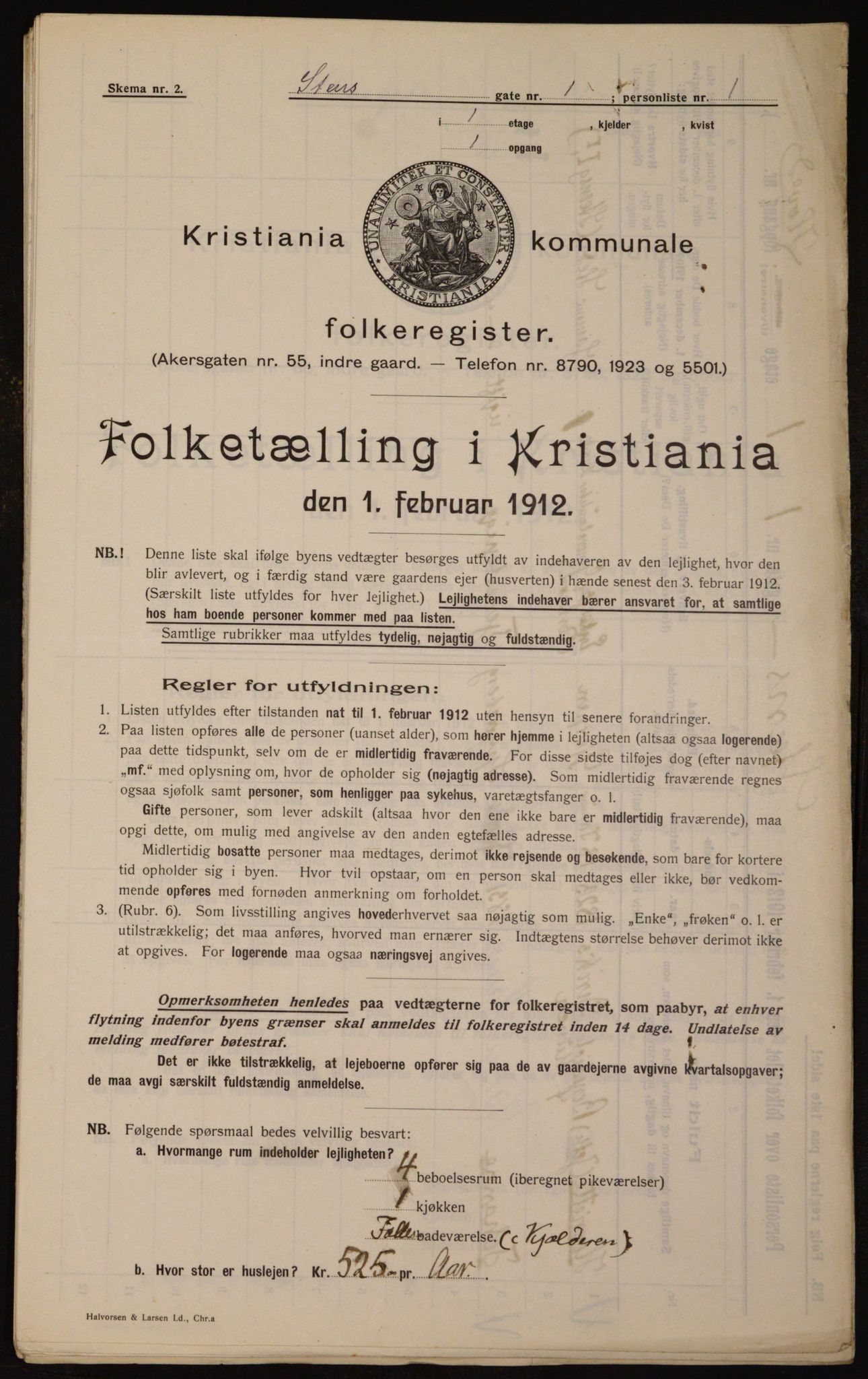 OBA, Kommunal folketelling 1.2.1912 for Kristiania, 1912, s. 101639