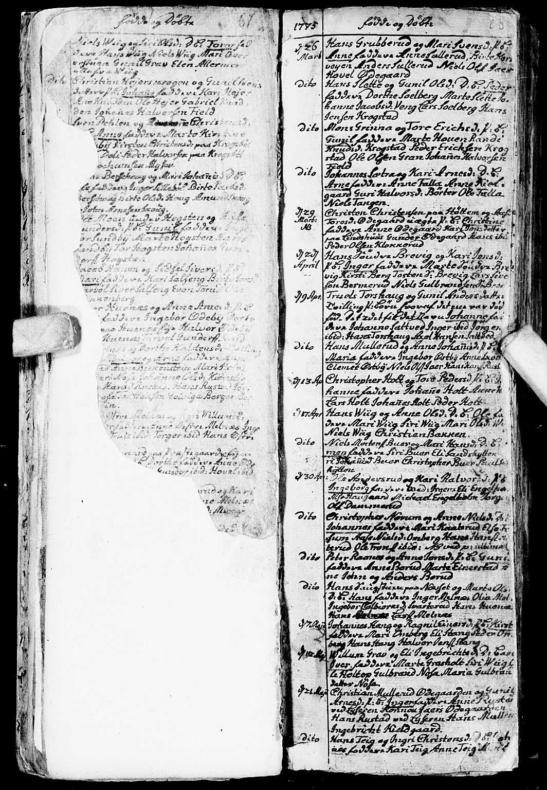 Enebakk prestekontor Kirkebøker, SAO/A-10171c/F/Fa/L0002: Ministerialbok nr. I 2, 1755-1806, s. 67-68