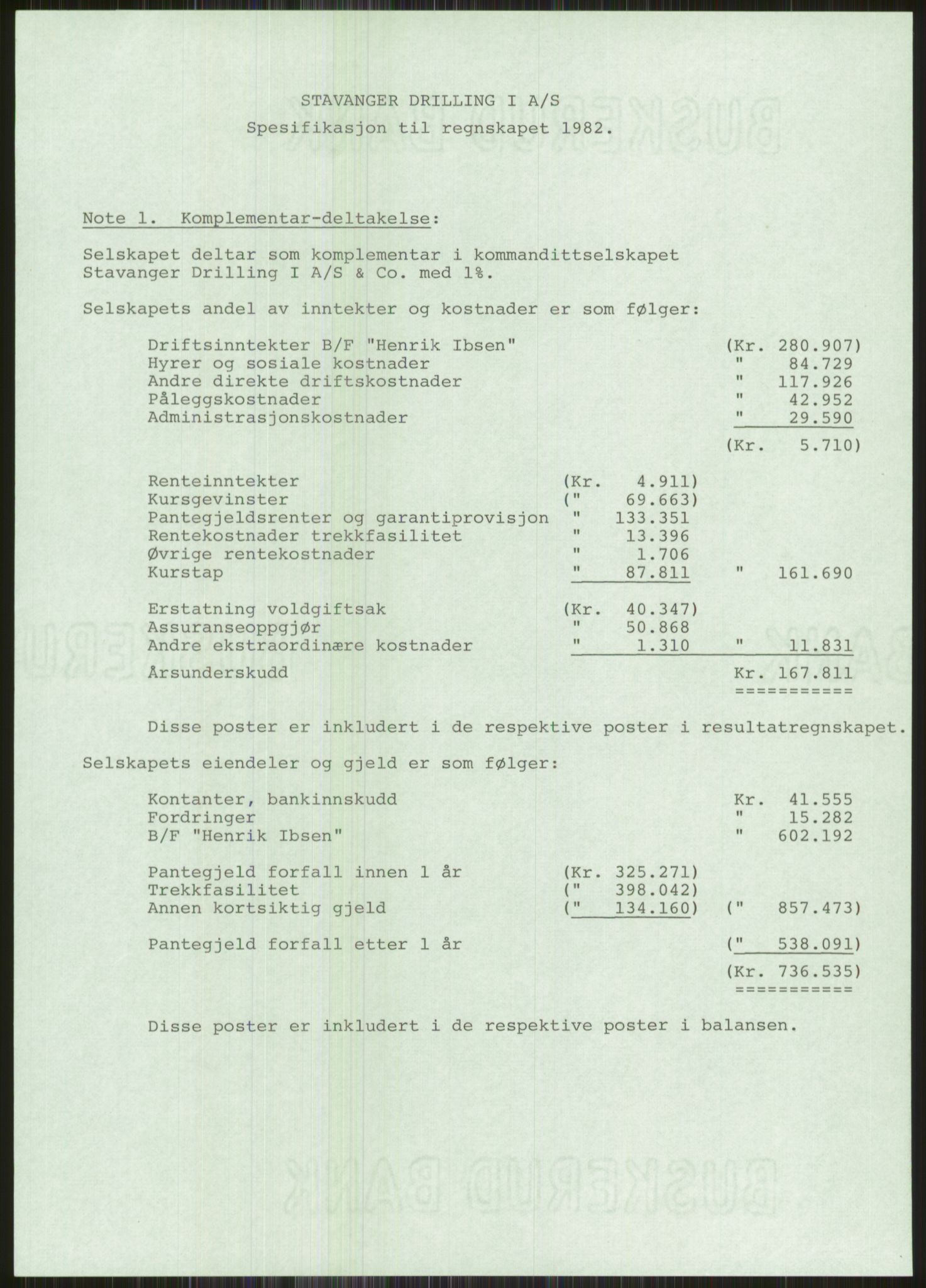 Pa 1503 - Stavanger Drilling AS, AV/SAST-A-101906/A/Ac/L0002: Årsberetninger, 1979-1982, s. 464