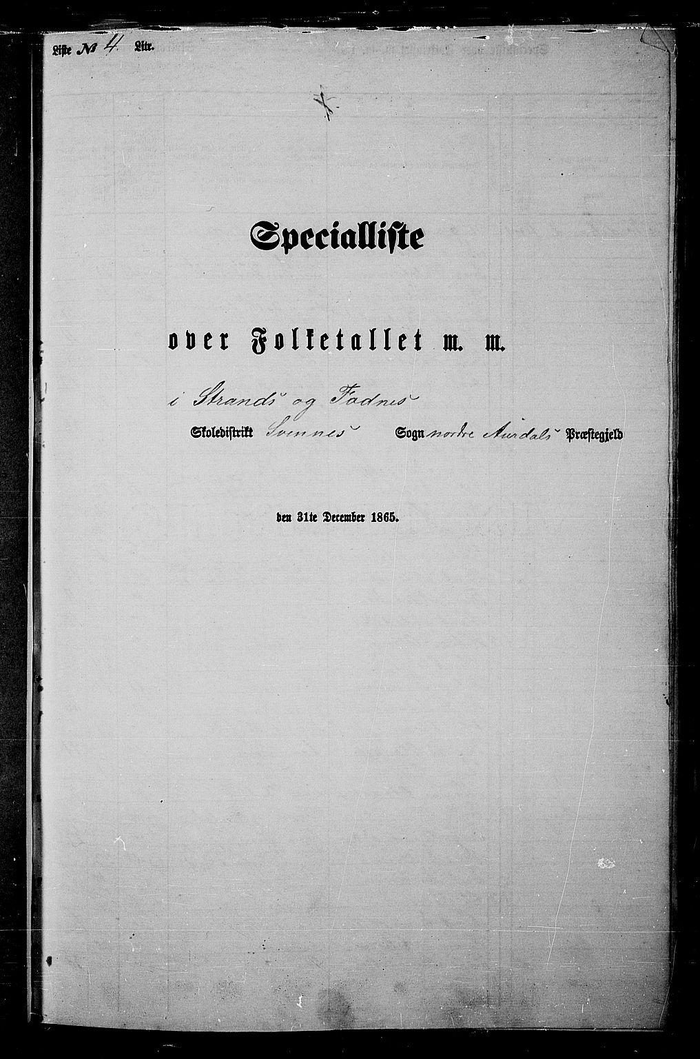 RA, Folketelling 1865 for 0542P Nord-Aurdal prestegjeld, 1865, s. 81