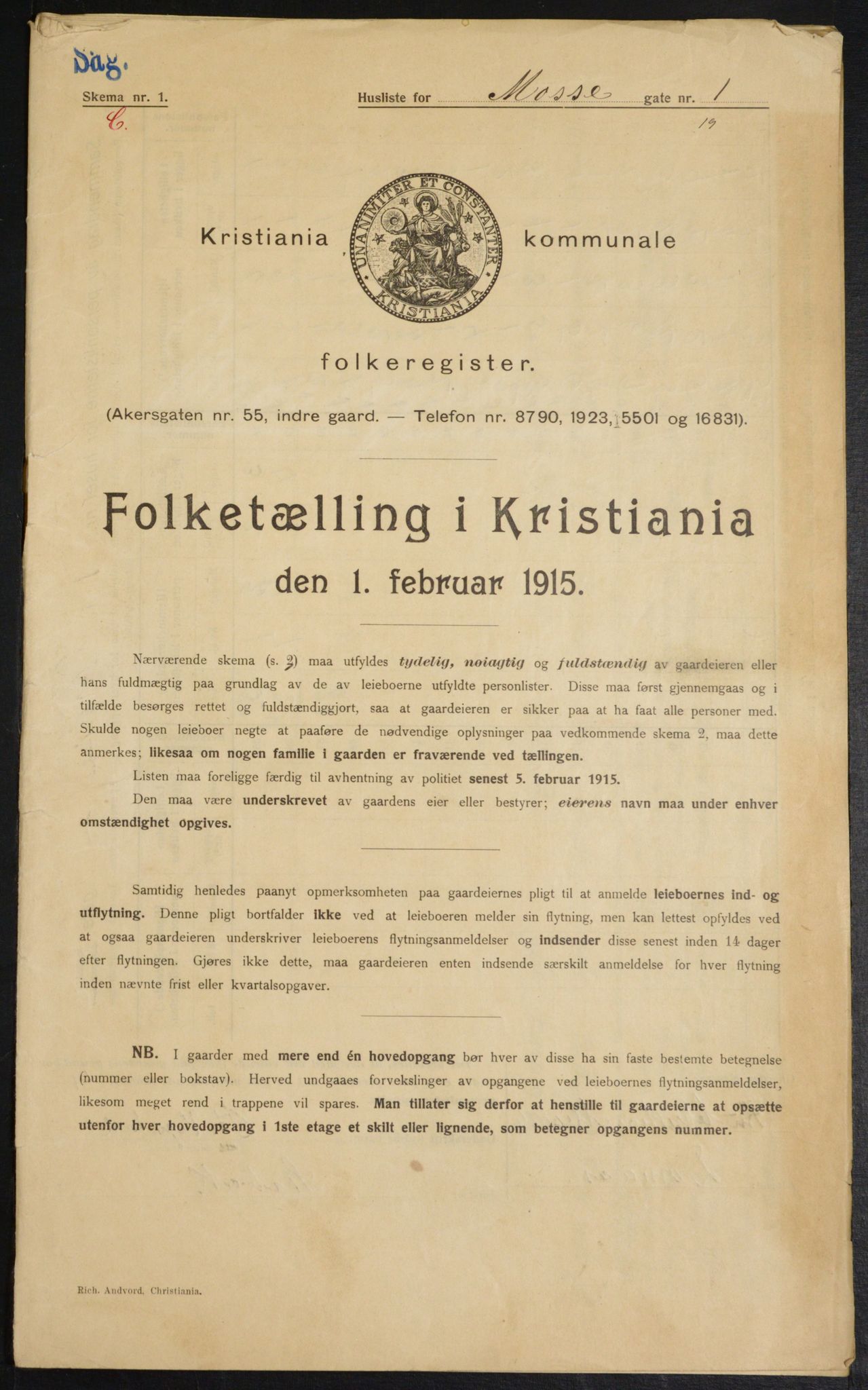 OBA, Kommunal folketelling 1.2.1915 for Kristiania, 1915, s. 65089