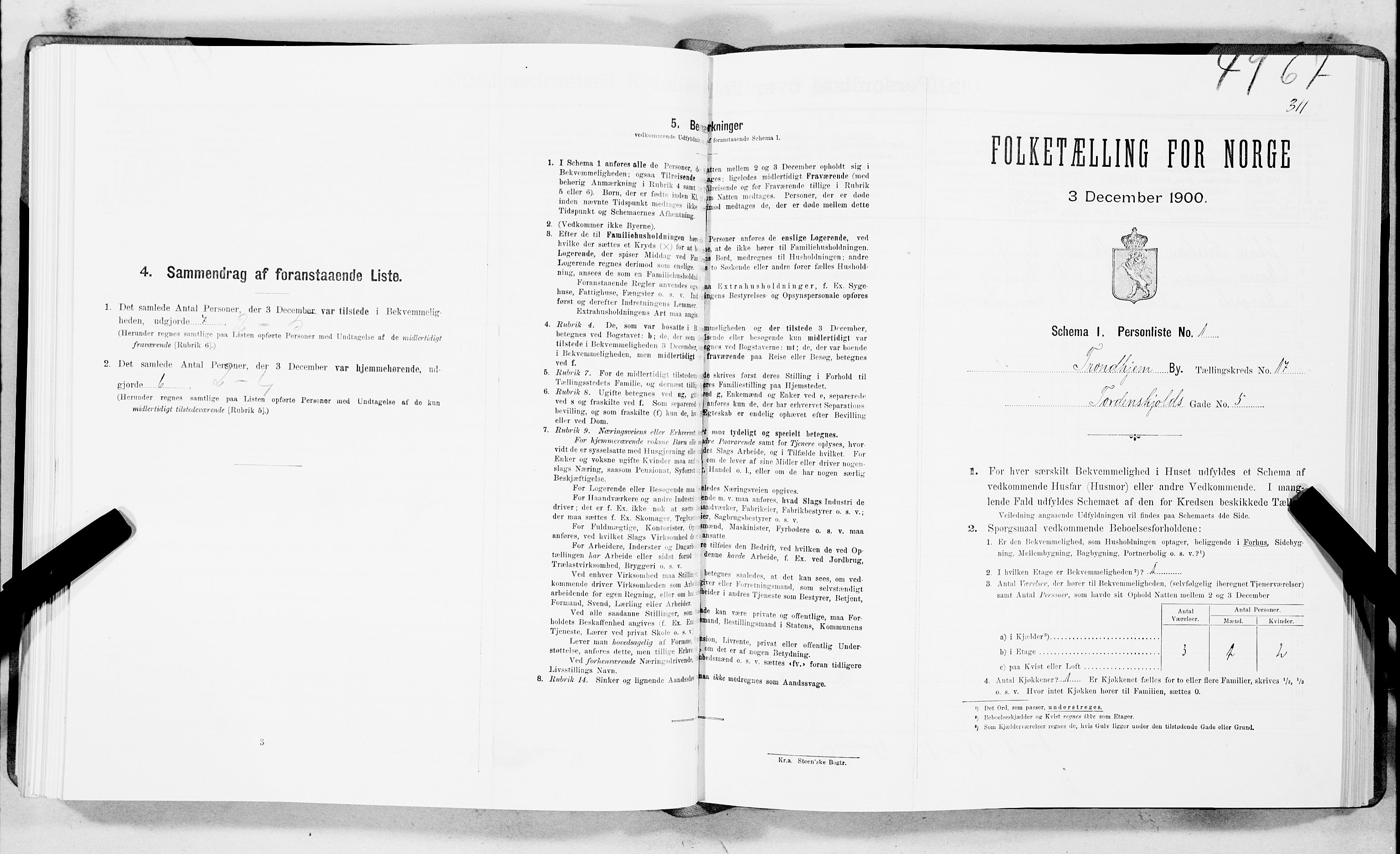 SAT, Folketelling 1900 for 1601 Trondheim kjøpstad, 1900, s. 2850