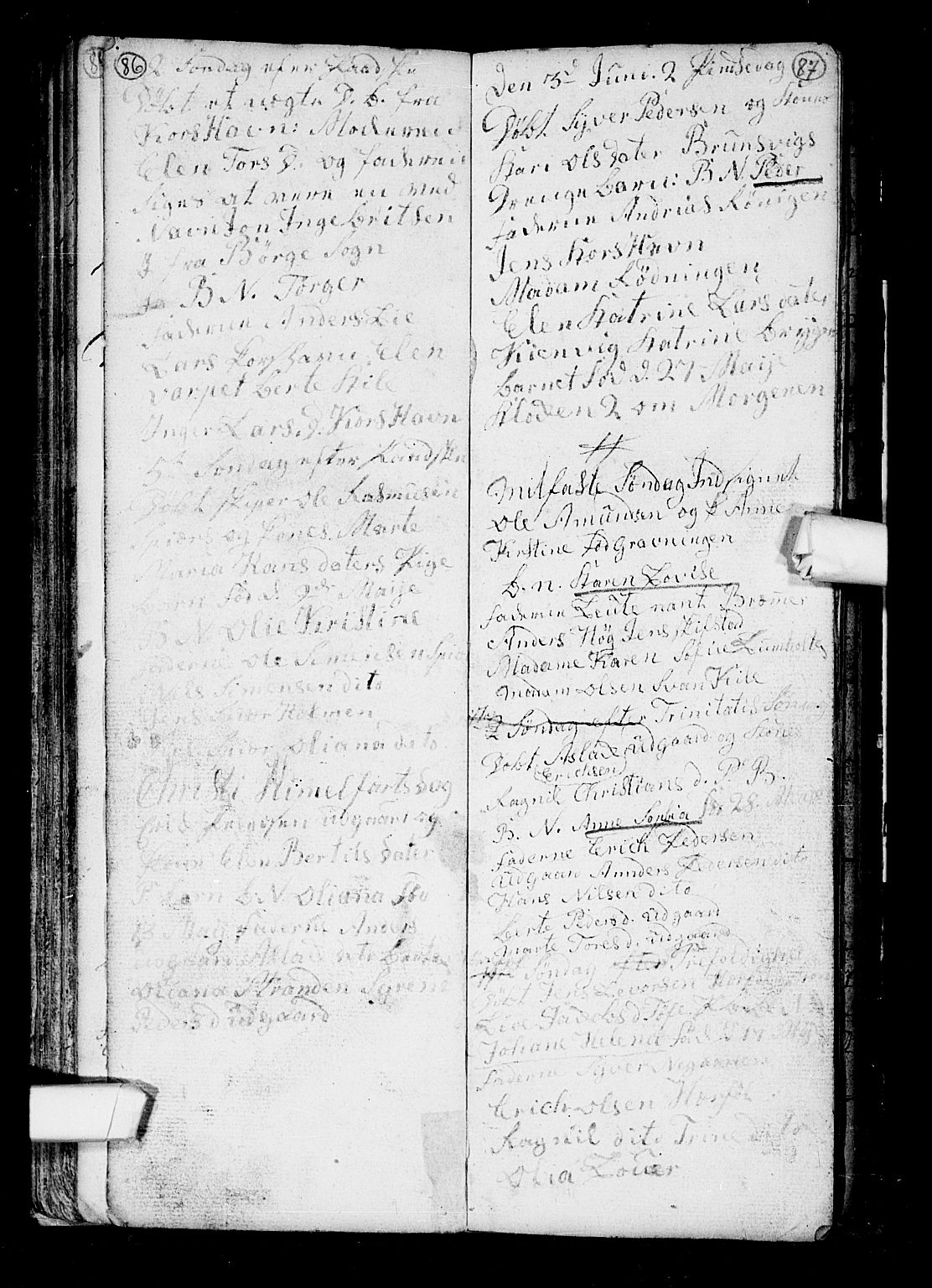Hvaler prestekontor Kirkebøker, AV/SAO-A-2001/F/Fa/L0002: Ministerialbok nr. I 2, 1749-1816, s. 86-87