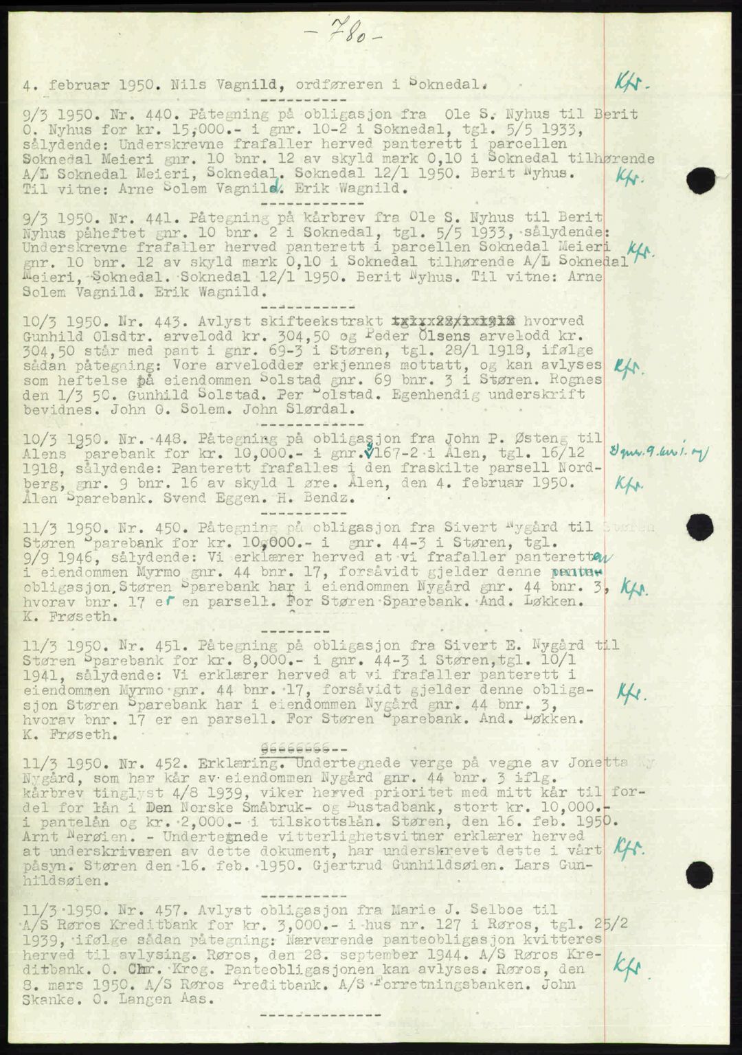 Gauldal sorenskriveri, SAT/A-0014/1/2/2C: Pantebok nr. A9, 1949-1950, Dagboknr: 440/1950
