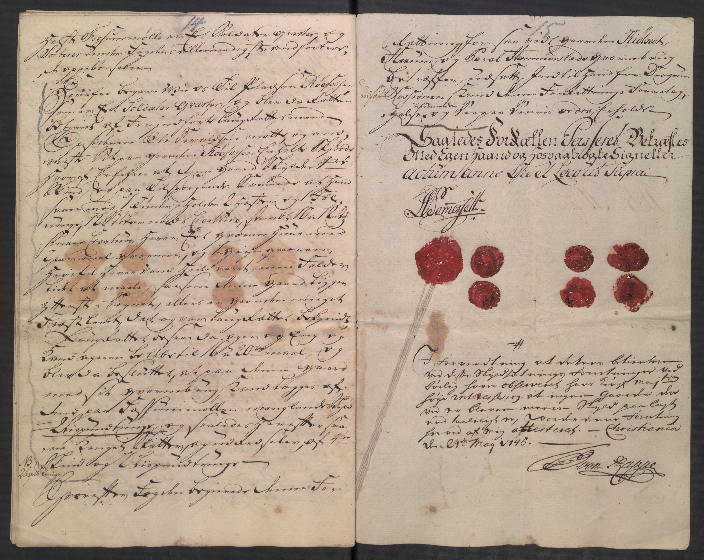 Rentekammeret inntil 1814, Reviderte regnskaper, Fogderegnskap, RA/EA-4092/R18/L1345: Fogderegnskap Hadeland, Toten og Valdres, 1745-1746, s. 43