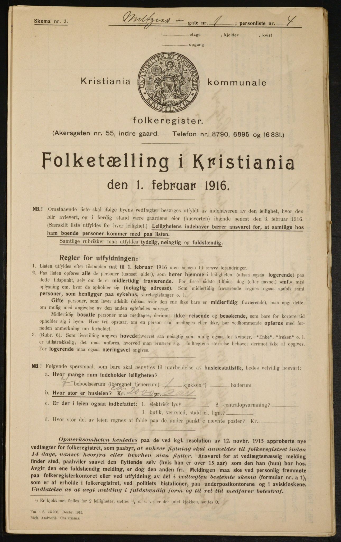 OBA, Kommunal folketelling 1.2.1916 for Kristiania, 1916, s. 66791