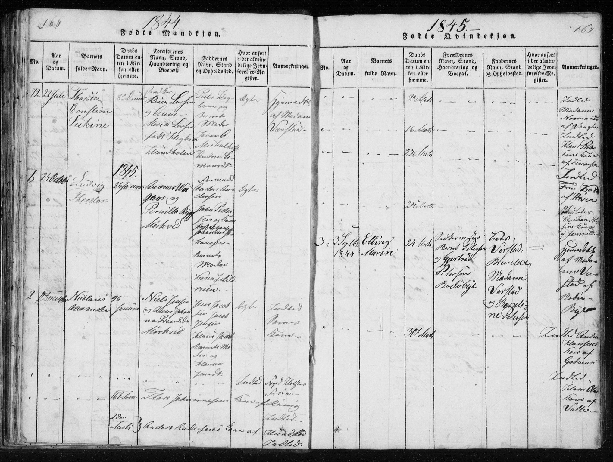 Ministerialprotokoller, klokkerbøker og fødselsregistre - Nordland, AV/SAT-A-1459/801/L0027: Klokkerbok nr. 801C02, 1835-1845, s. 166-167